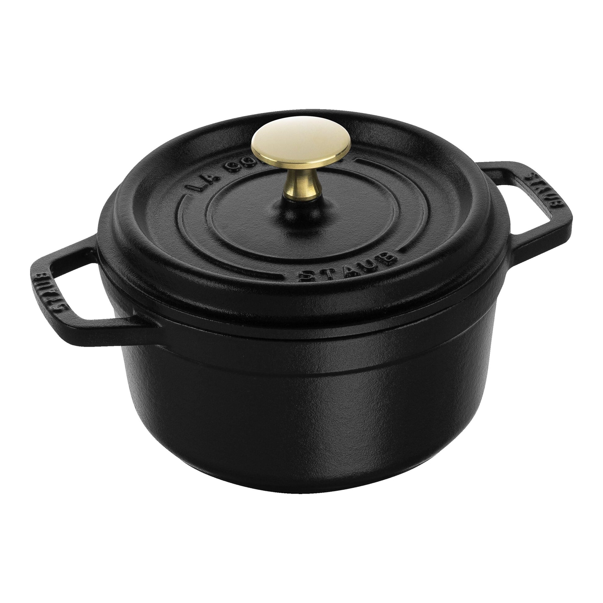 STAUB La Cocotte 1.25 L Cast Iron Round Cocotte, Black-Cookware-DECOROLALA