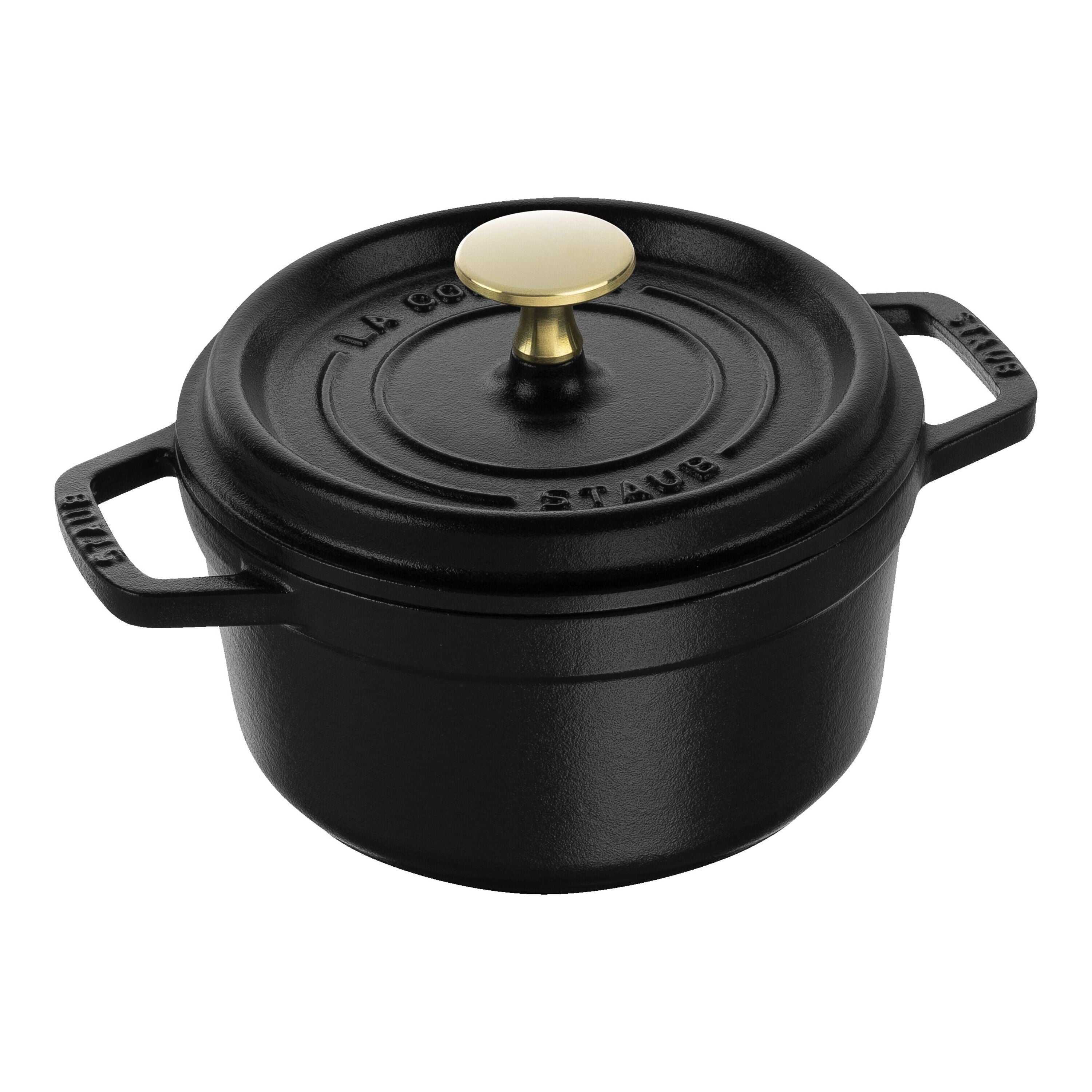 STAUB La Cocotte 1.25 L Cast Iron Round Cocotte, Black-Cookware-DECOROLALA