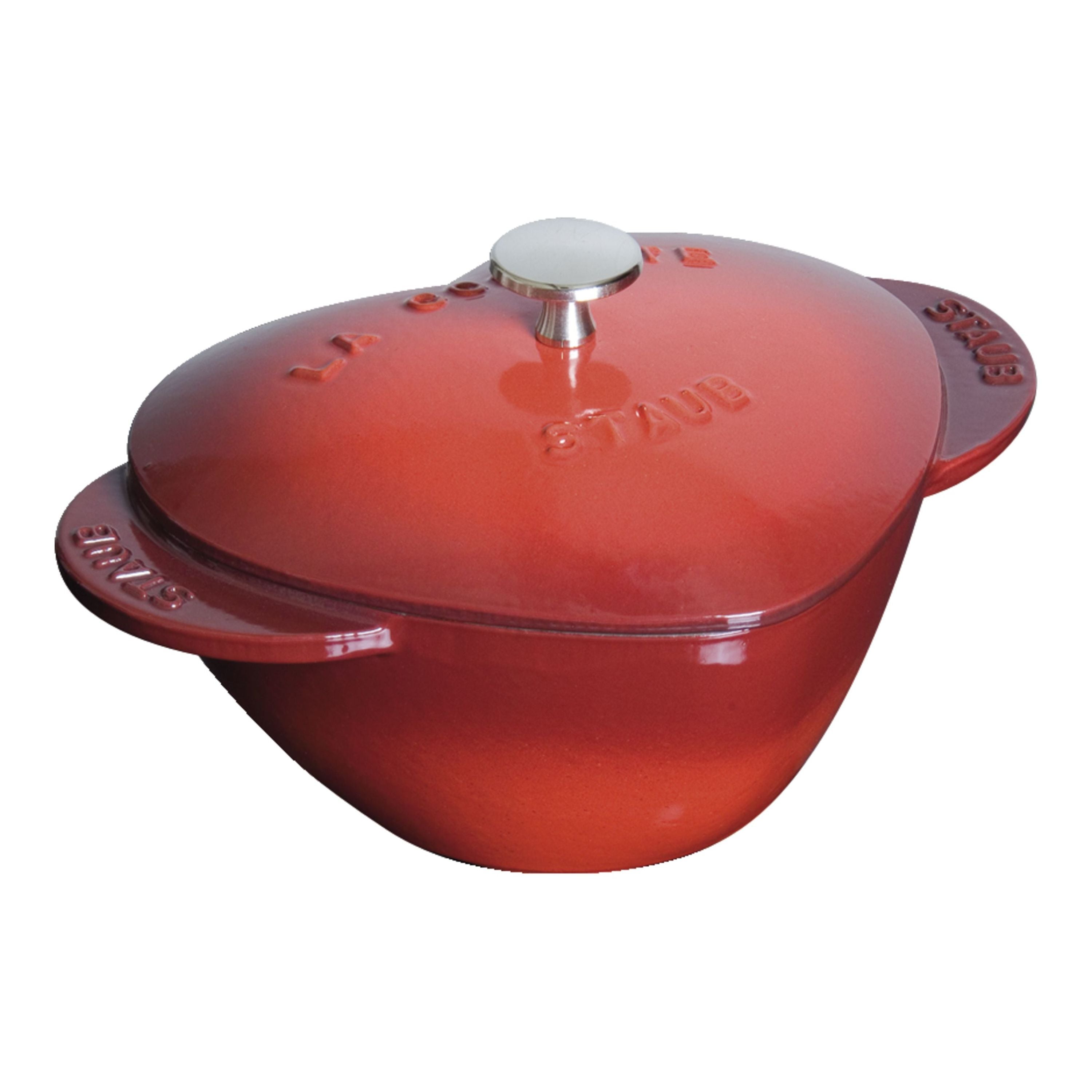 STAUB La Cocotte 1.75 L Cast Iron Heart Cocotte, Cherry-Canvas Print-DECOROLALA