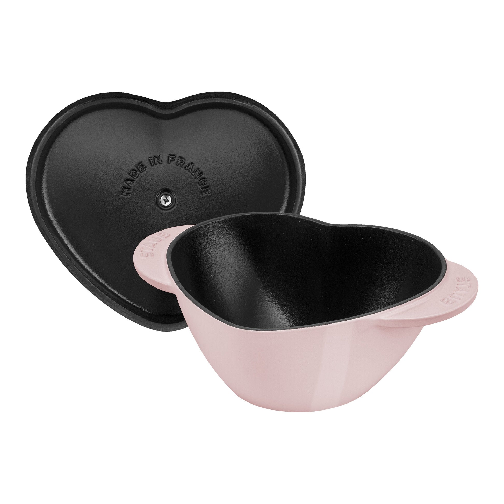 STAUB La Cocotte 1.75 L Cast Iron Heart Cocotte, Sorbet Rose-Canvas Print-DECOROLALA