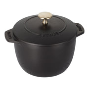STAUB La Cocotte 1.75 L Cast Iron Round Rice Cocotte, Black-Cookware-DECOROLALA