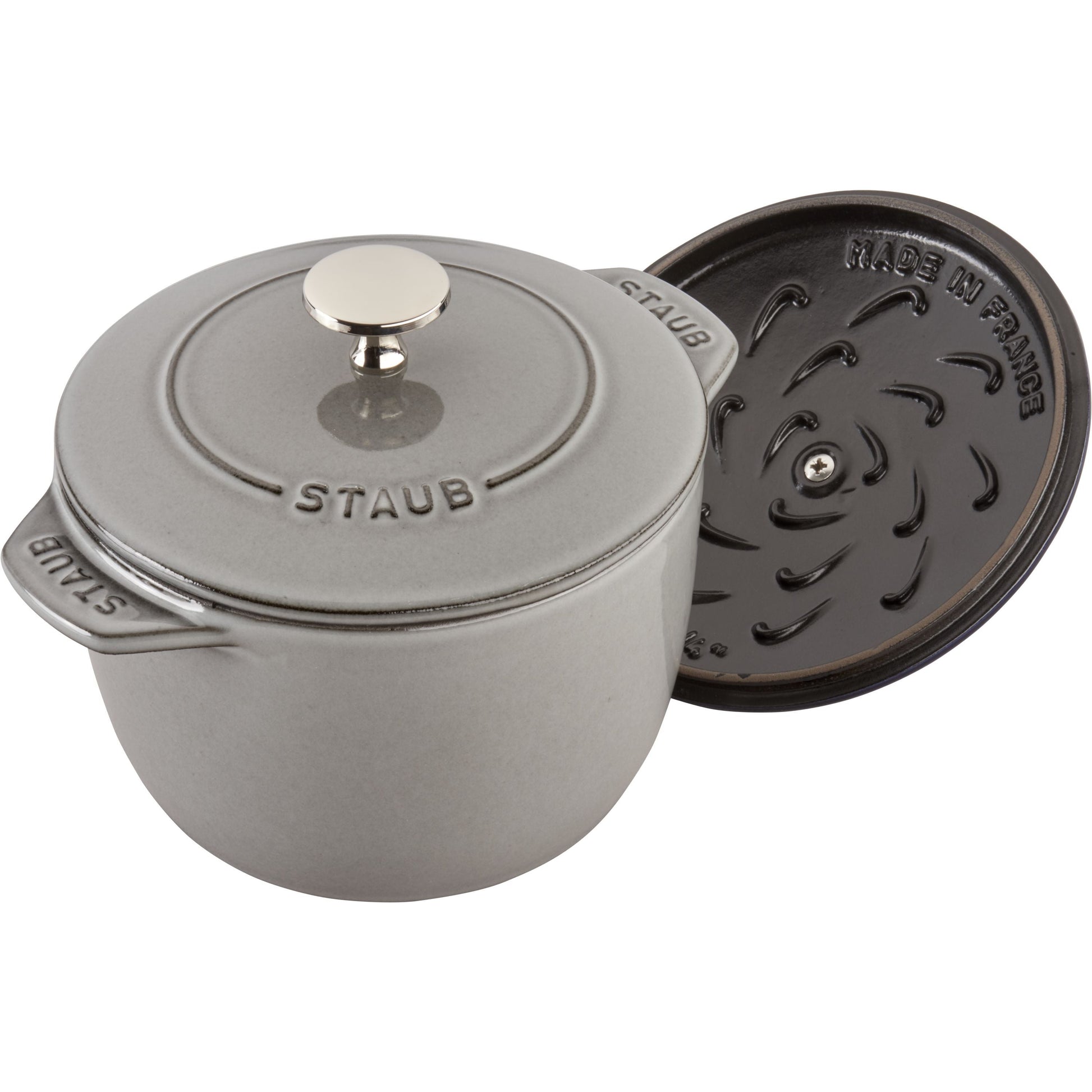 STAUB La Cocotte 1.75 L Cast Iron Round Rice Cocotte, Graphite-Grey-Cookware-DECOROLALA