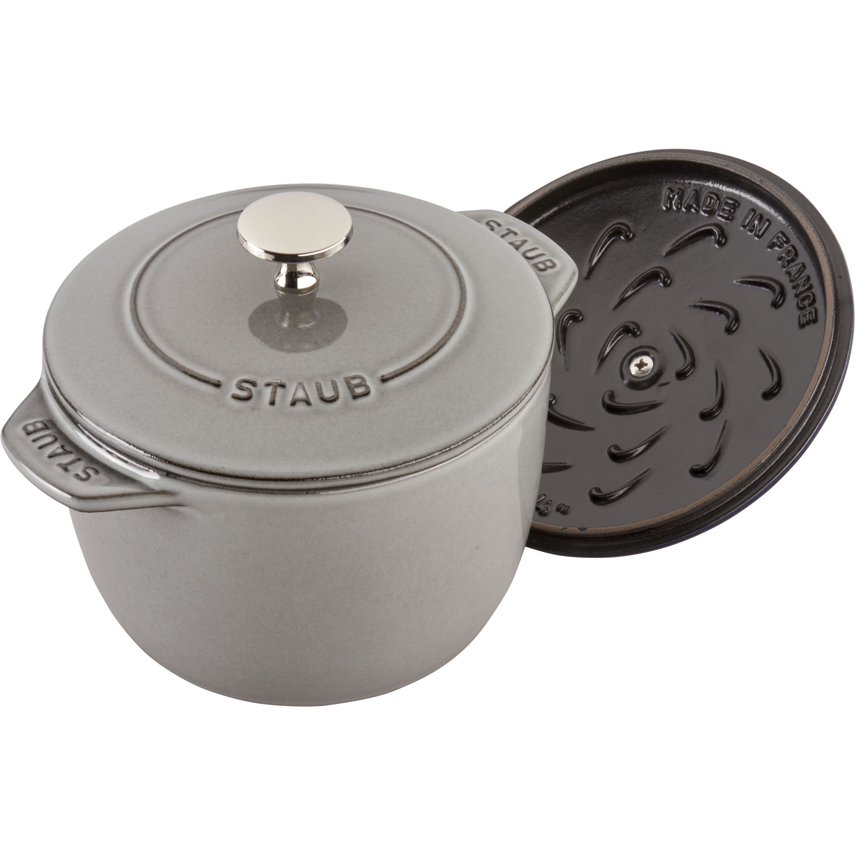 STAUB La Cocotte 1.75 L Cast Iron Round Rice Cocotte, Graphite-Grey-Cookware-DECOROLALA