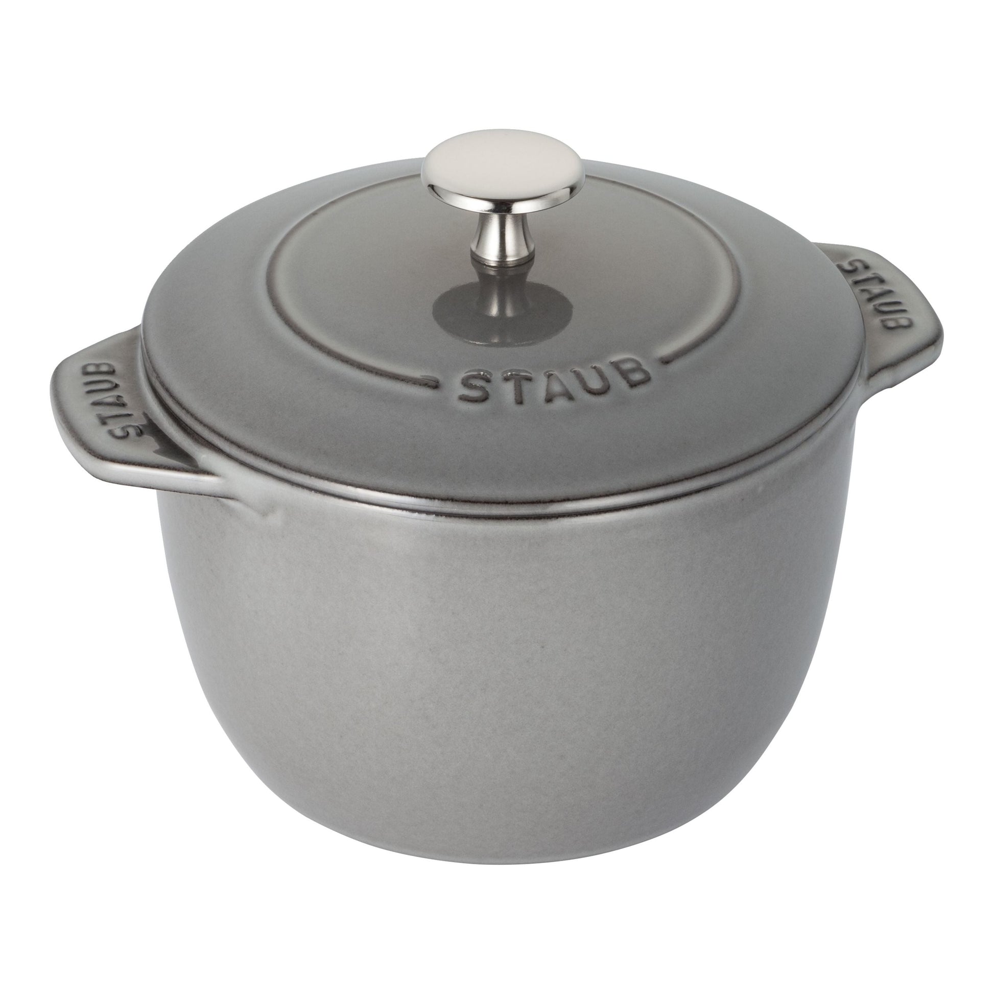 STAUB La Cocotte 1.75 L Cast Iron Round Rice Cocotte, Graphite-Grey-Cookware-DECOROLALA