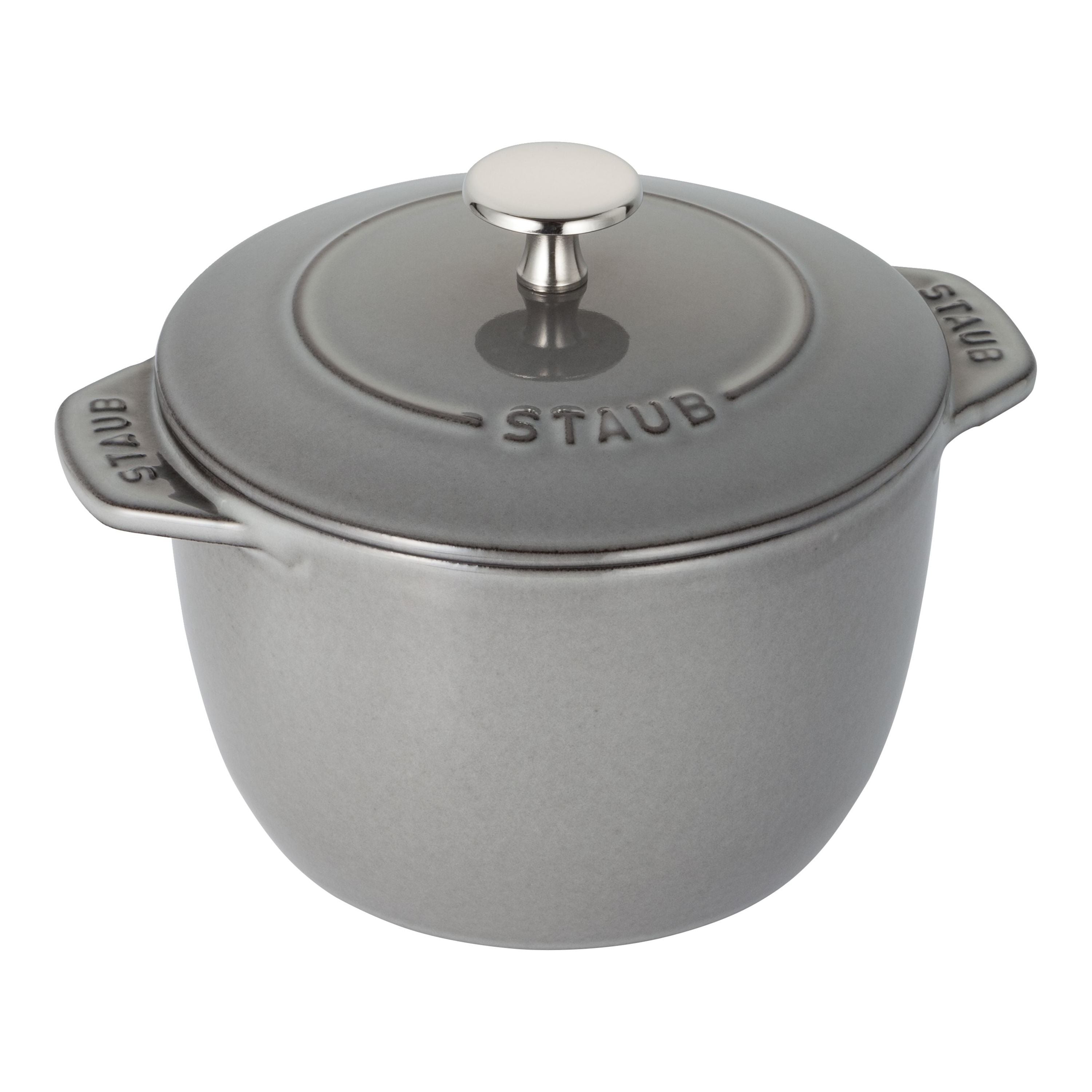 STAUB La Cocotte 1.75 L Cast Iron Round Rice Cocotte, Graphite-Grey-Cookware-DECOROLALA