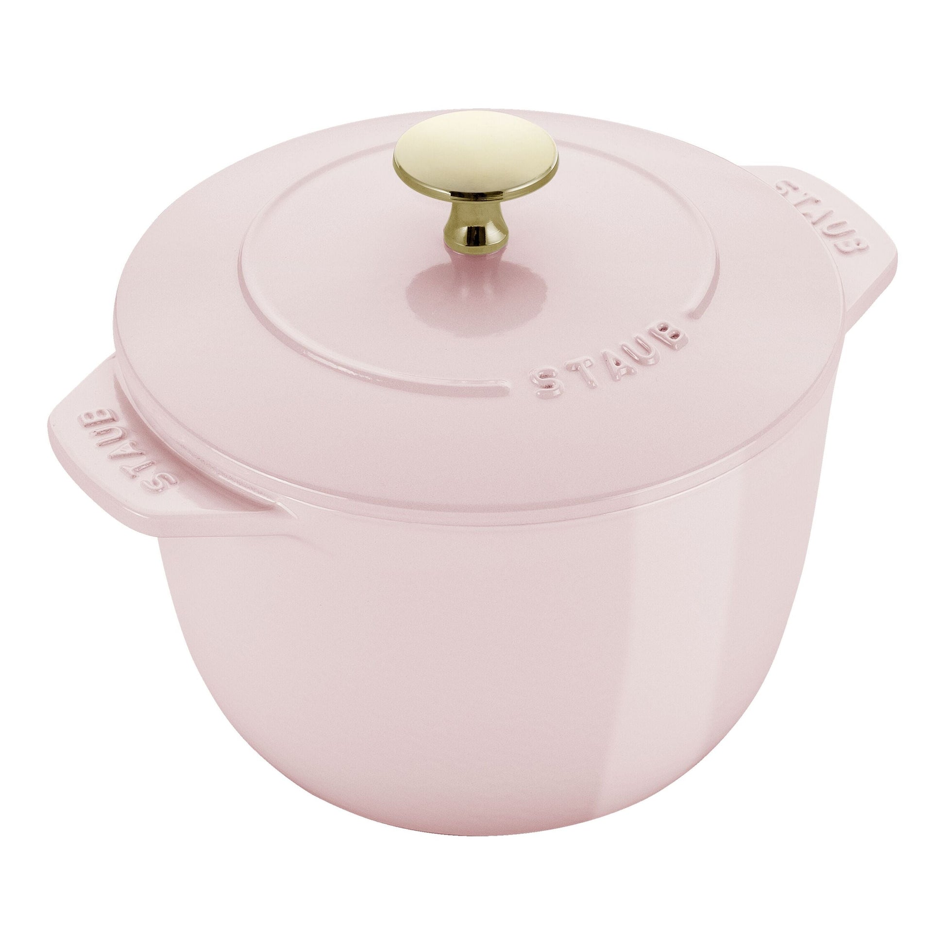 STAUB La Cocotte 1.75 L Cast Iron Round Rice Cocotte, Sorbet Rose-Cookware-DECOROLALA