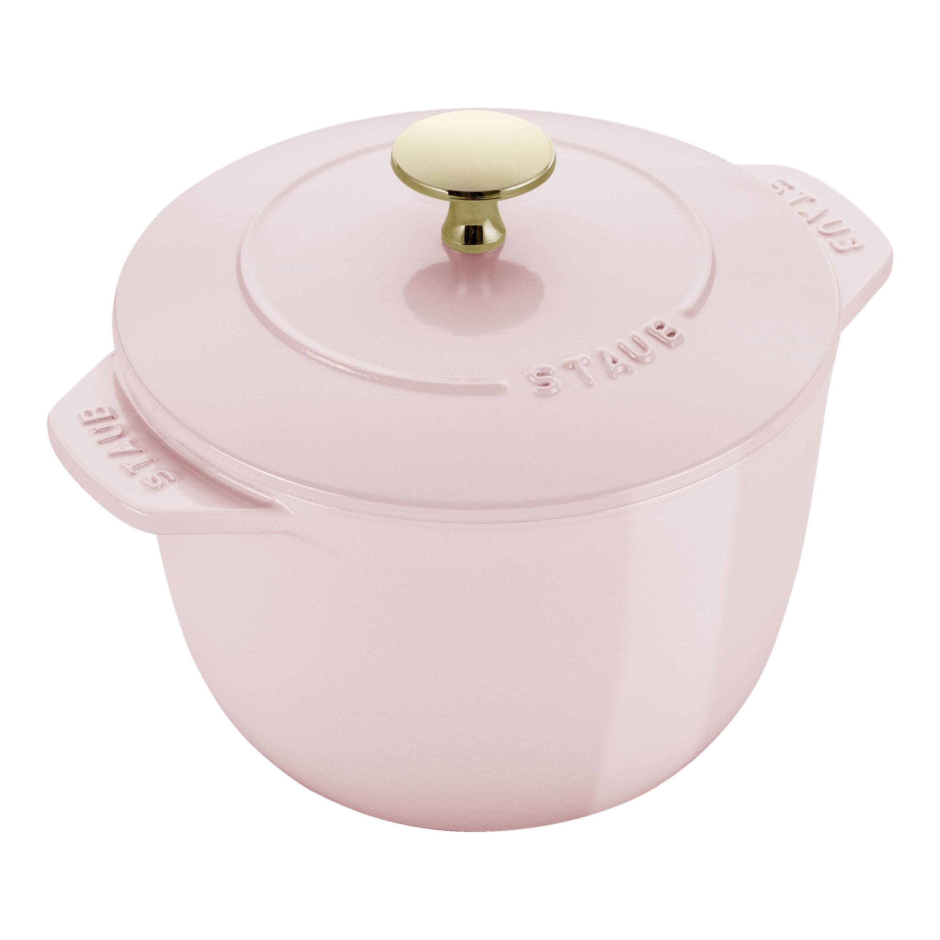 STAUB La Cocotte 1.75 L Cast Iron Round Rice Cocotte, Sorbet Rose-Cookware-DECOROLALA