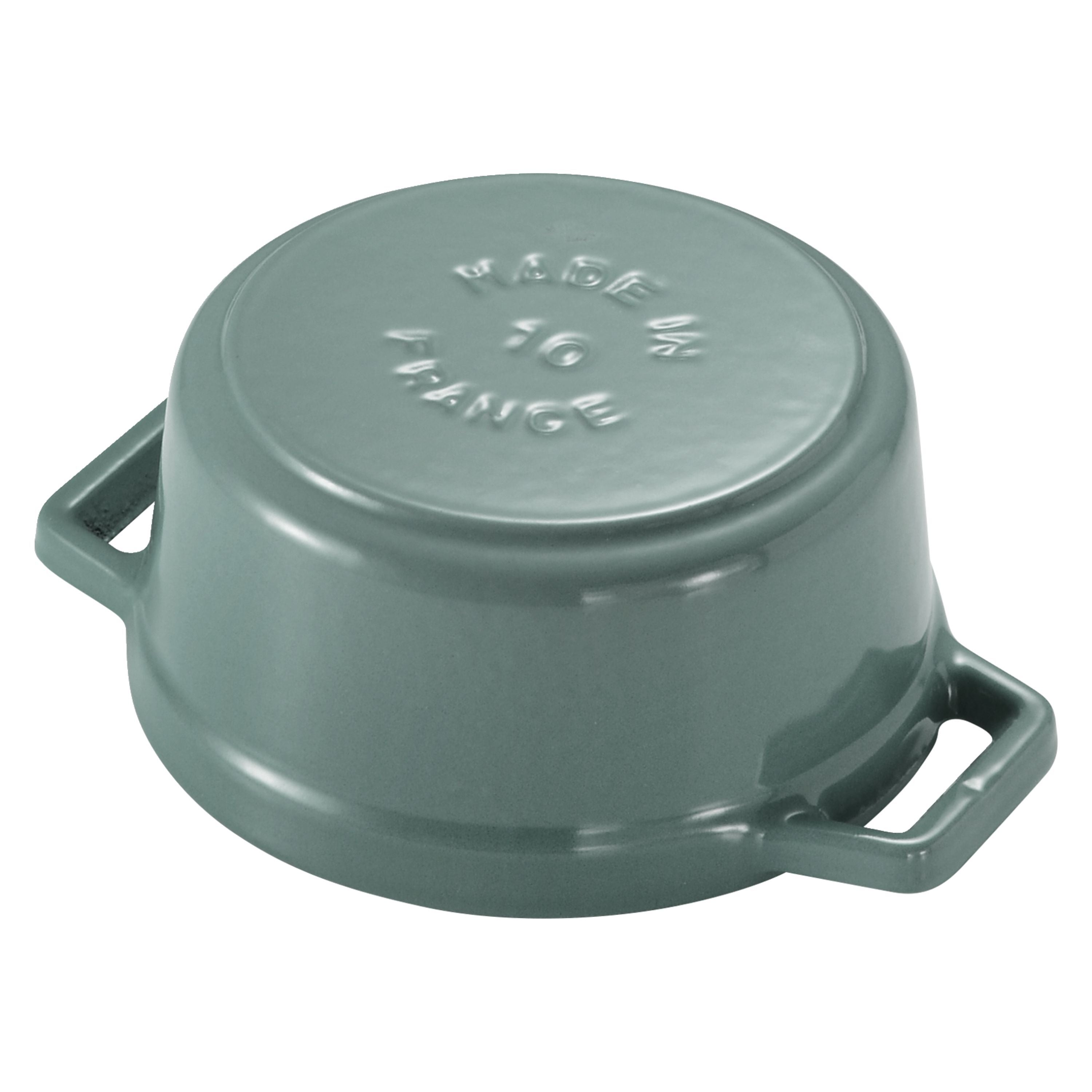 STAUB La Cocotte 250 mL Cast Iron Round Mini Cocotte, Eucalyptus-Cookware-DECOROLALA