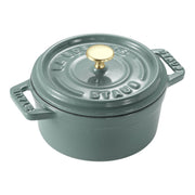STAUB La Cocotte 250 mL Cast Iron Round Mini Cocotte, Eucalyptus-Cookware-DECOROLALA
