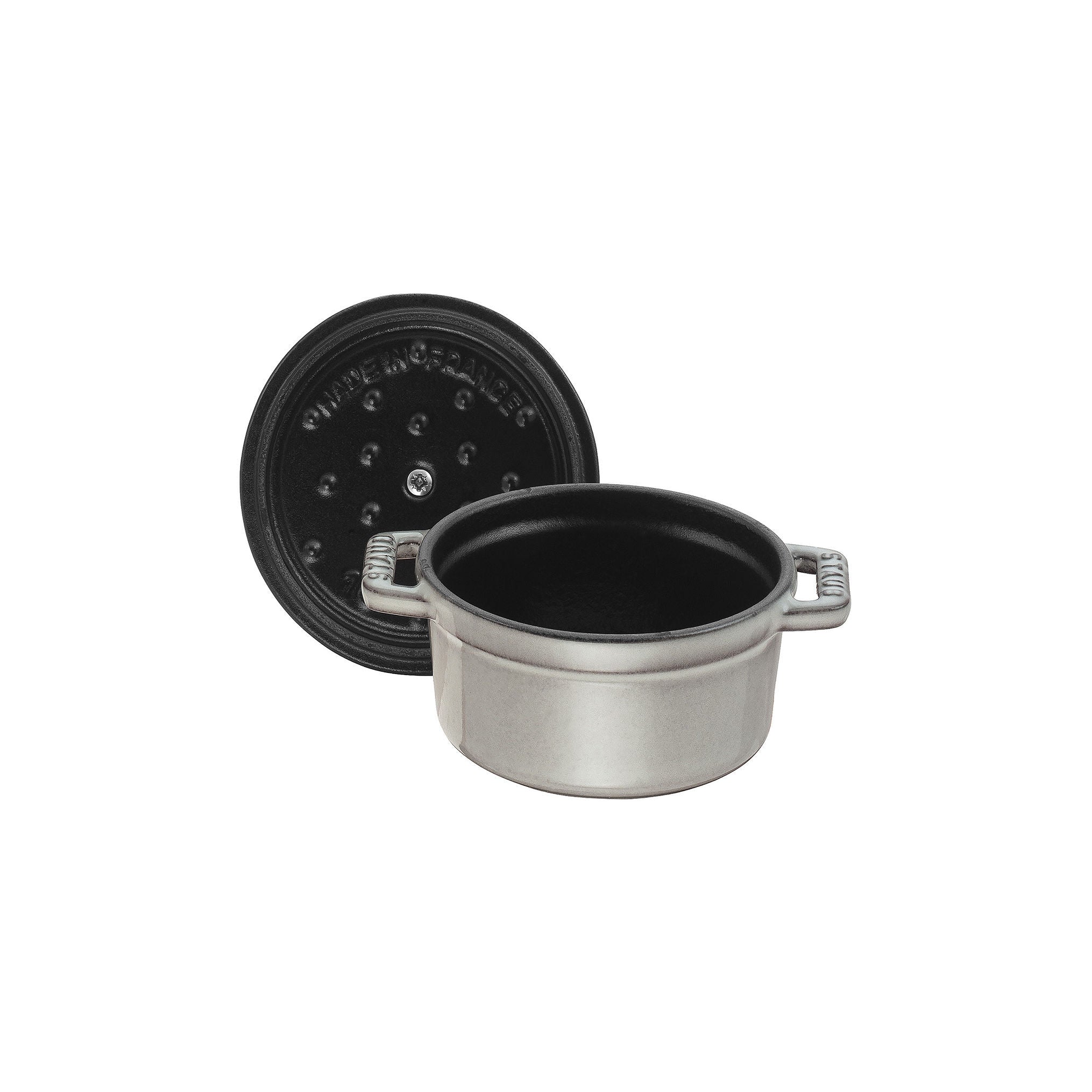 STAUB La Cocotte 250 mL Cast Iron Round Mini Cocotte, Graphite-Grey-Cookware-DECOROLALA