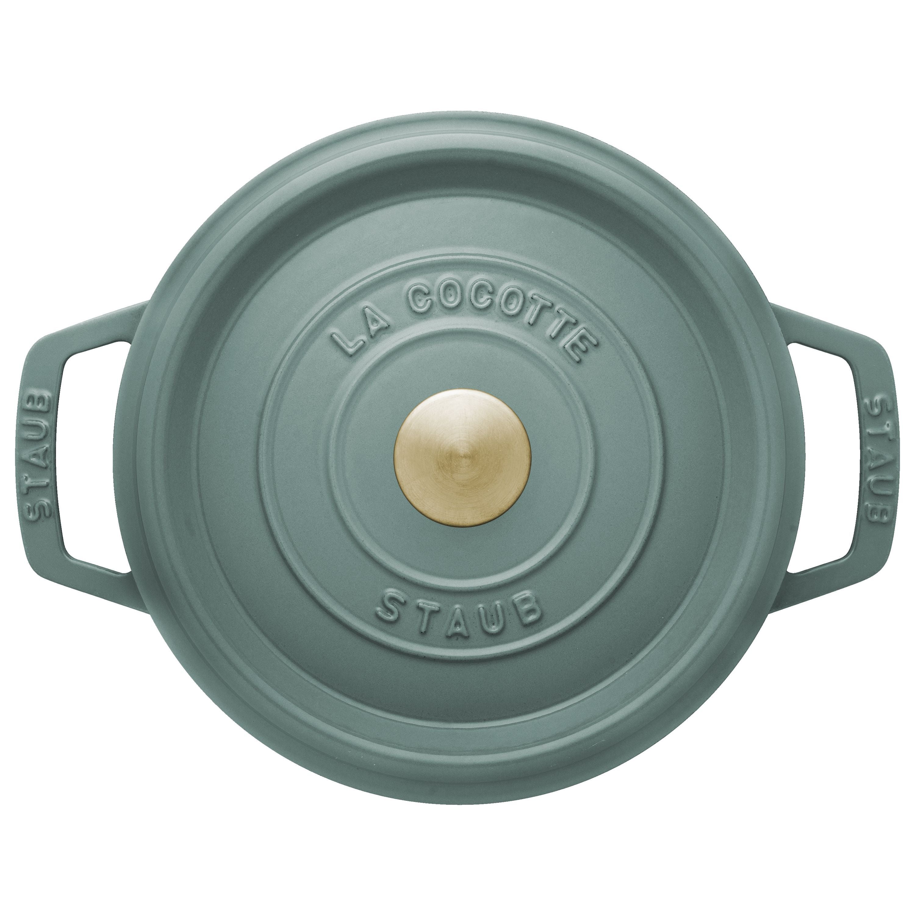 STAUB La Cocotte 2.2 L Cast Iron Round Cocotte, Eucalyptus-Cookware-DECOROLALA