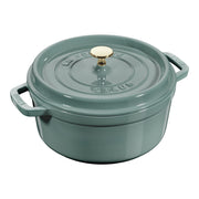 STAUB La Cocotte 2.2 L Cast Iron Round Cocotte, Eucalyptus-Cookware-DECOROLALA