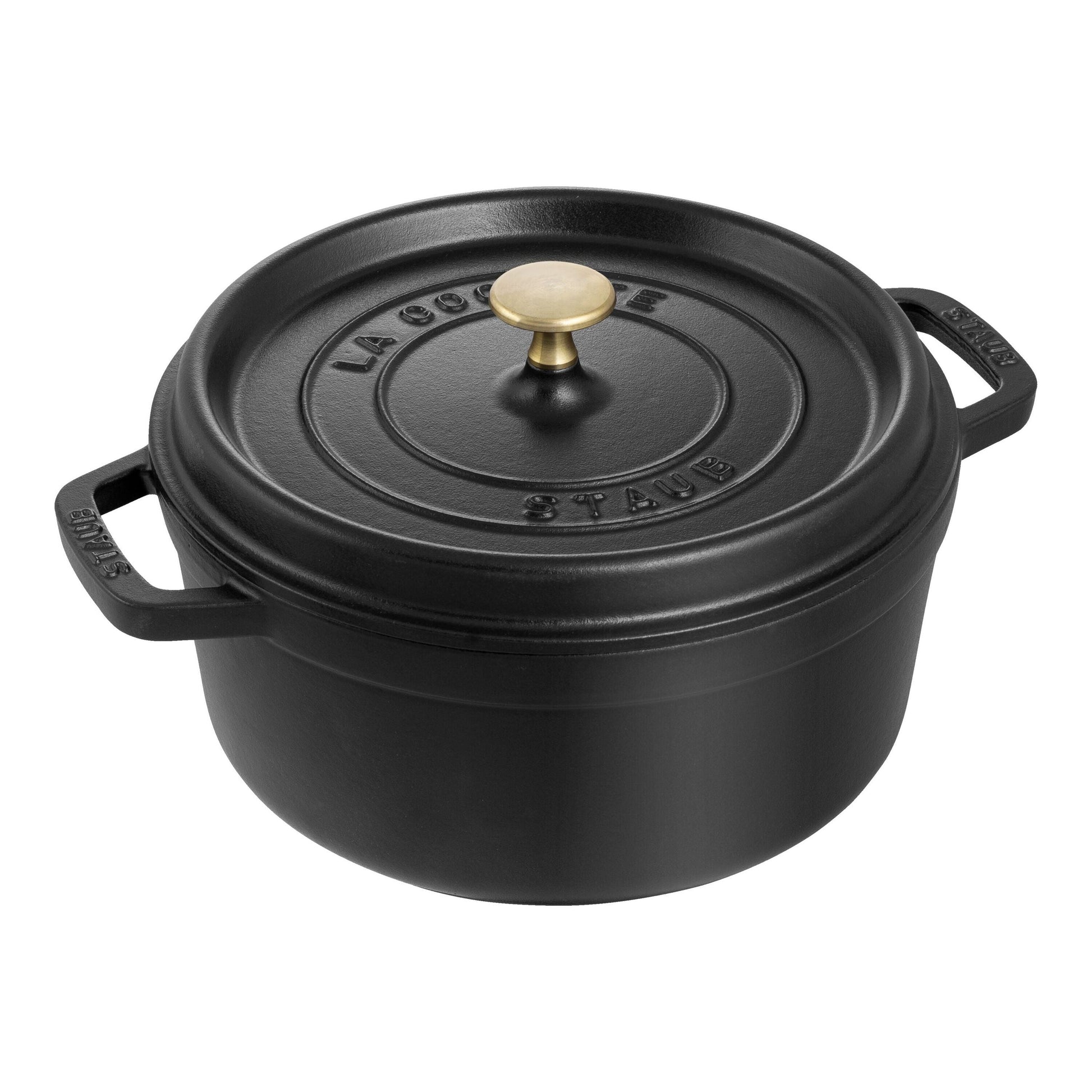 STAUB La Cocotte 2.5 L Cast Iron Round Cocotte, Black-Dutch Oven-DECOROLALA