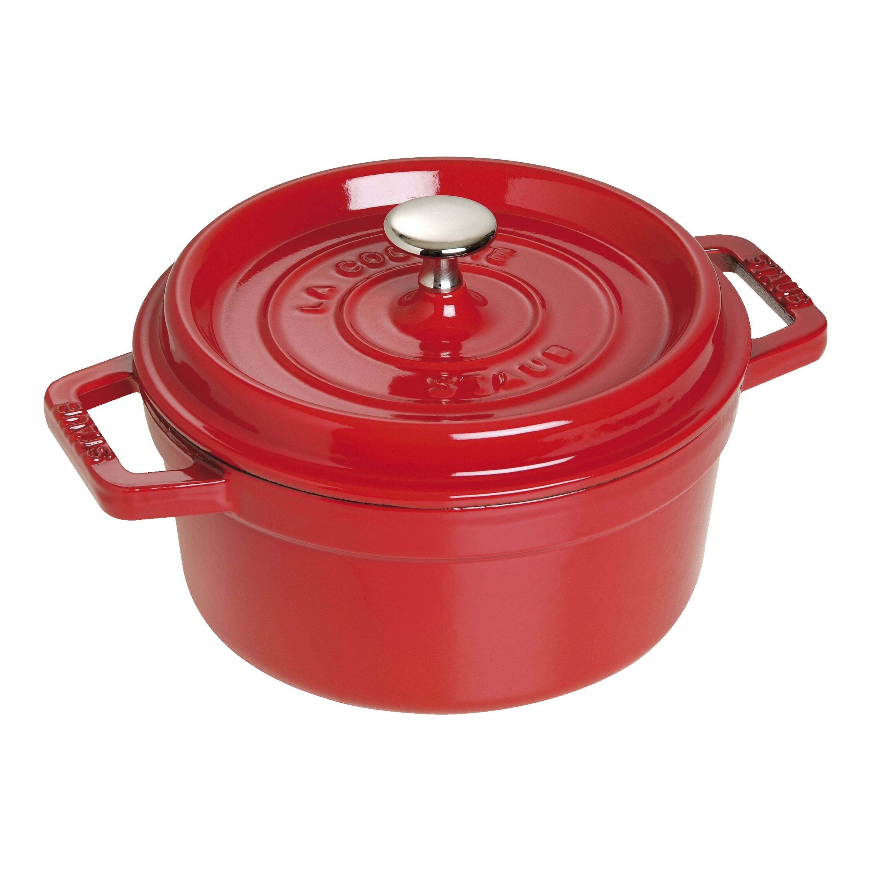 STAUB La Cocotte 2.5 L Cast Iron Round Cocotte, Cherry-Cookware-DECOROLALA