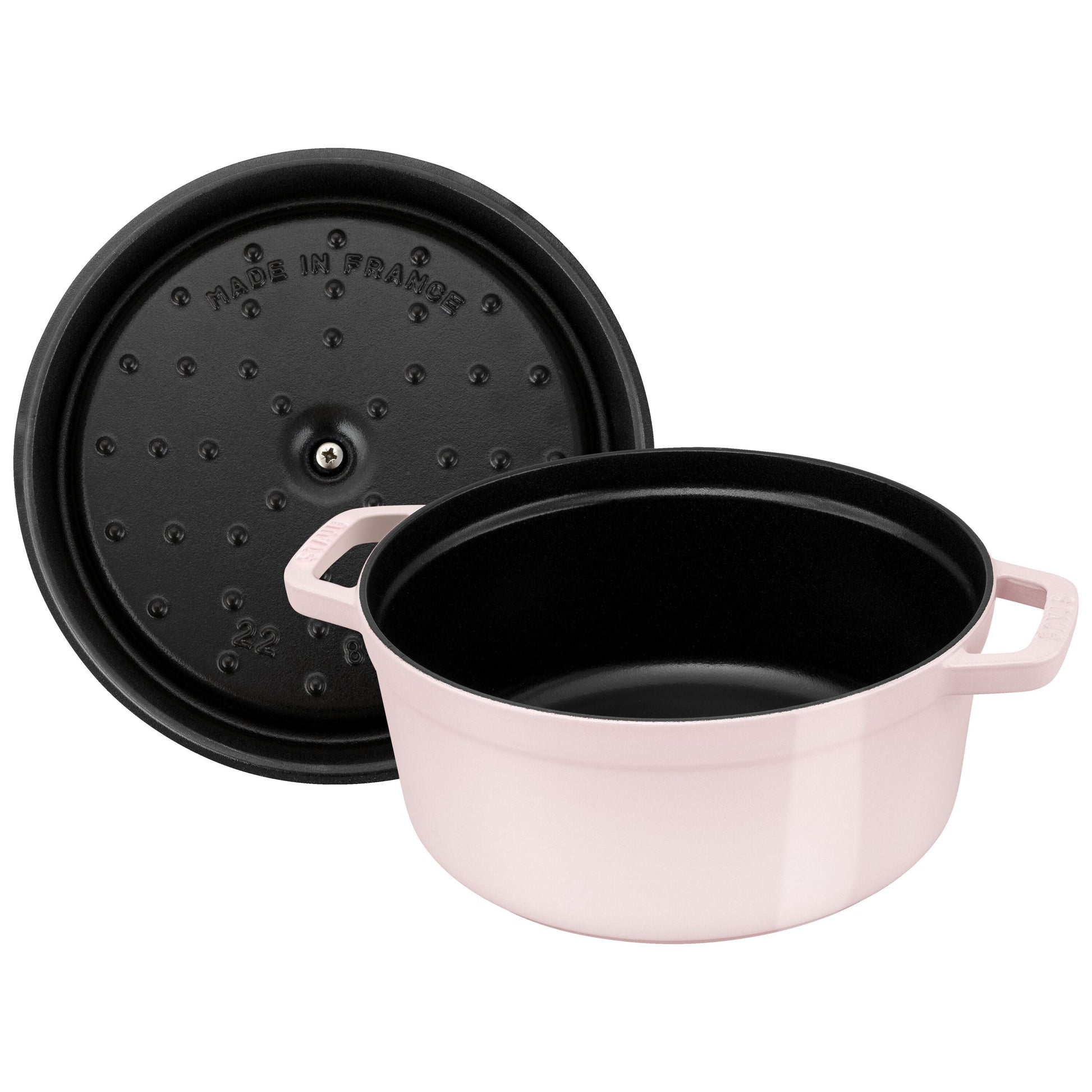 STAUB La Cocotte 2.5 L Cast Iron Round Cocotte, Sorbet Rose-Cookware-DECOROLALA