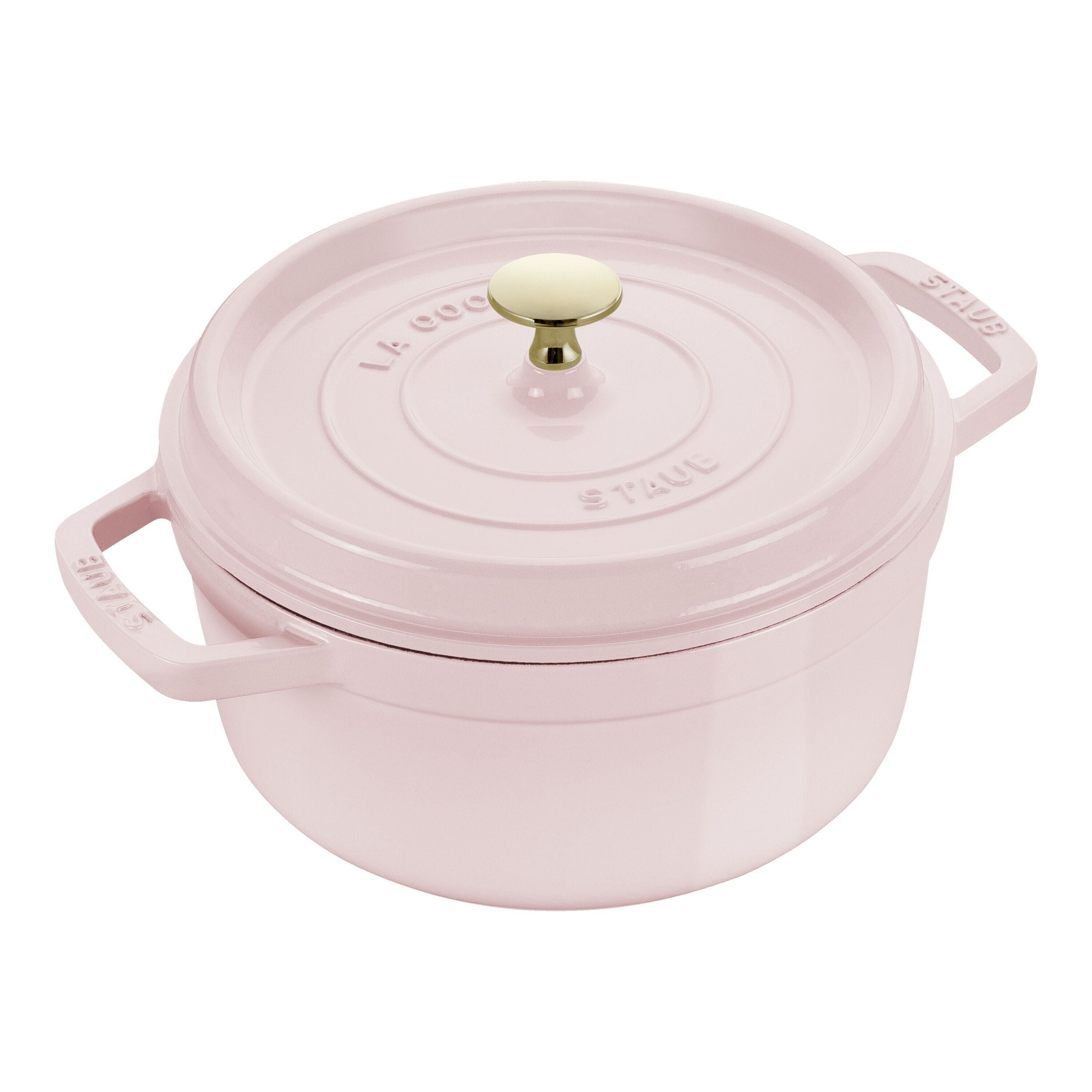 STAUB La Cocotte 2.5 L Cast Iron Round Cocotte, Sorbet Rose-Cookware-DECOROLALA