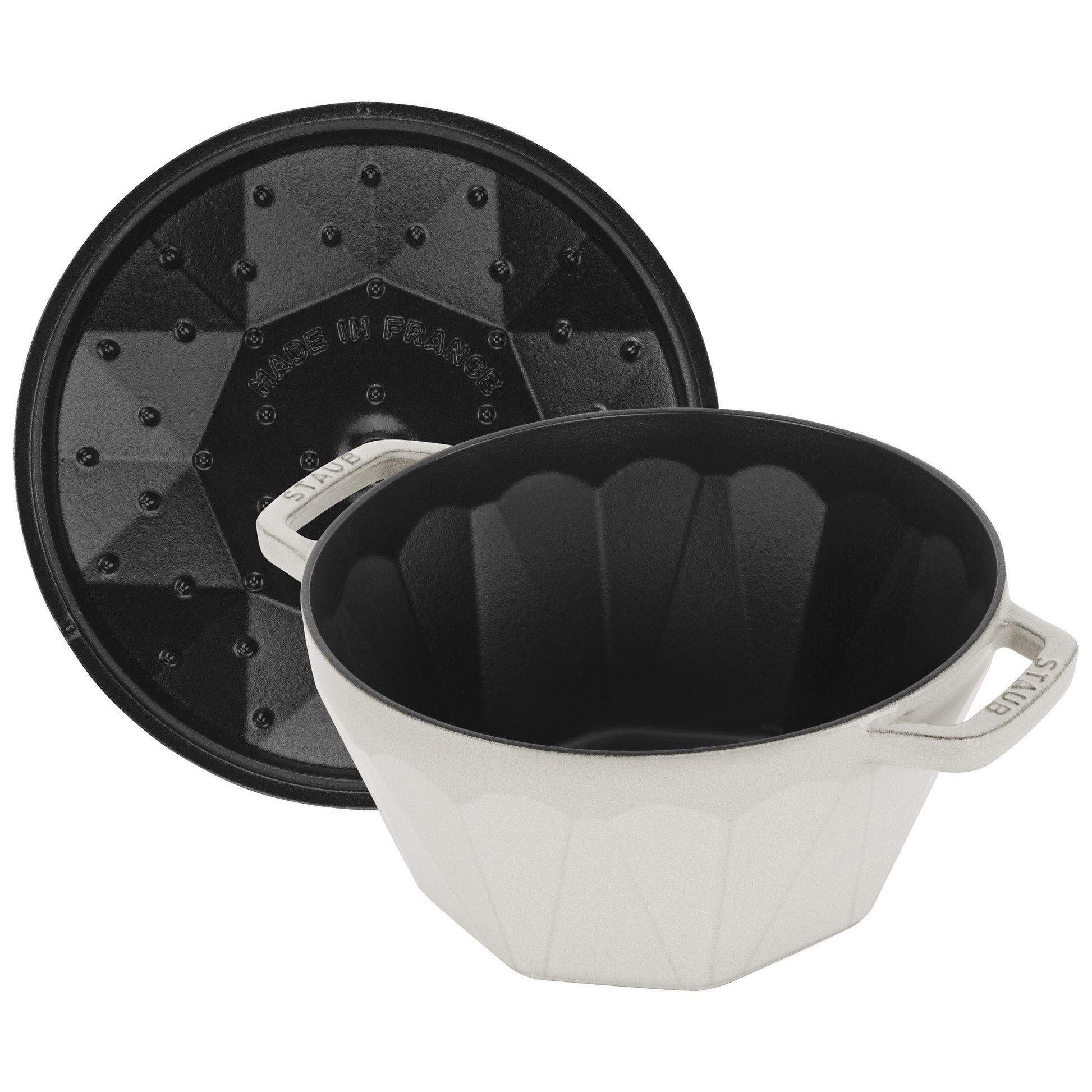 STAUB La Cocotte 2.8 L Cast Iron Diamond Cocotte, White Truffle-n/a-DECOROLALA