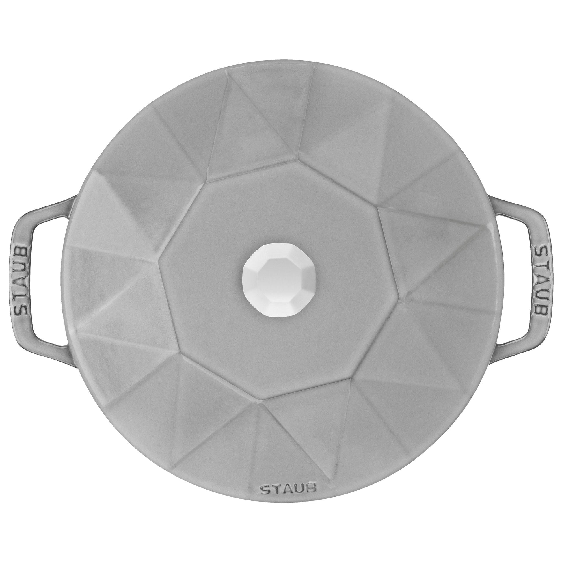 STAUB La Cocotte 2.8 L Cast Iron Round Cocotte Diamond, Graphite-Grey-n/a-DECOROLALA