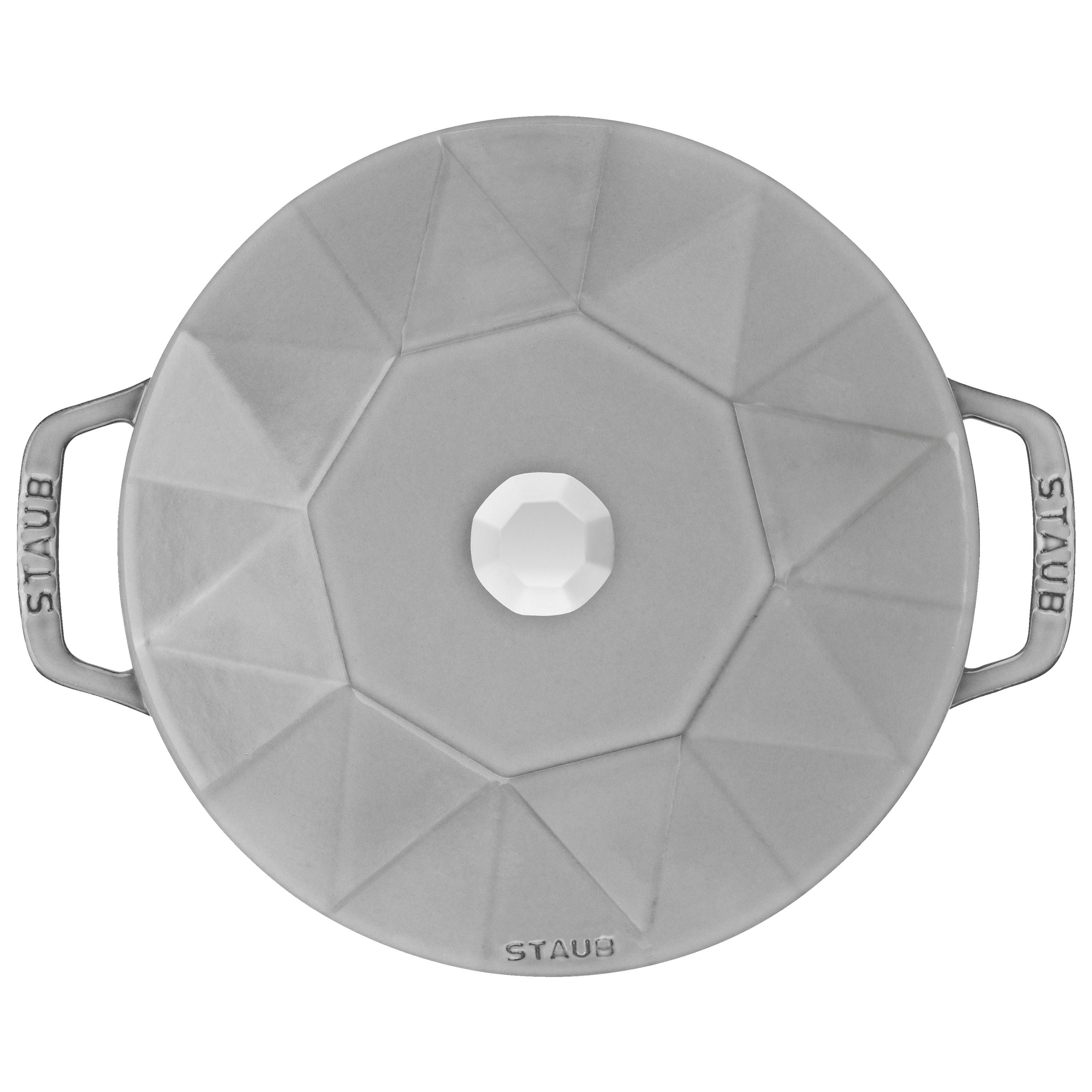 STAUB La Cocotte 2.8 L Cast Iron Round Cocotte Diamond, Graphite-Grey-n/a-DECOROLALA