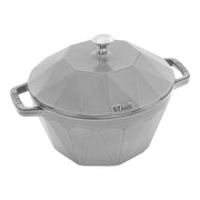 STAUB La Cocotte 2.8 L Cast Iron Round Cocotte Diamond, Graphite-Grey-n/a-DECOROLALA