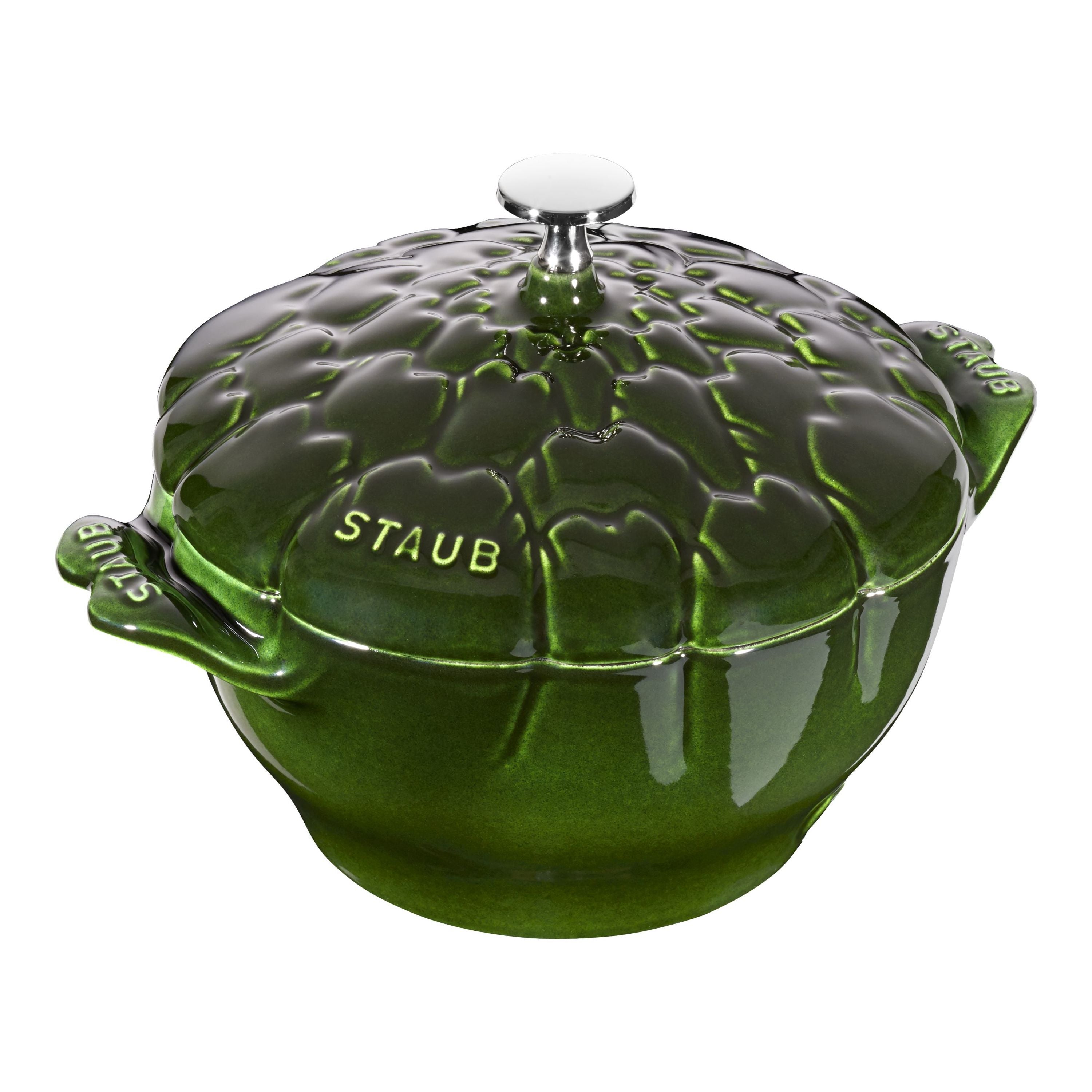 STAUB La Cocotte 3 L Cast Iron Artichoke Cocotte, Basil-Green-Canvas Print-DECOROLALA