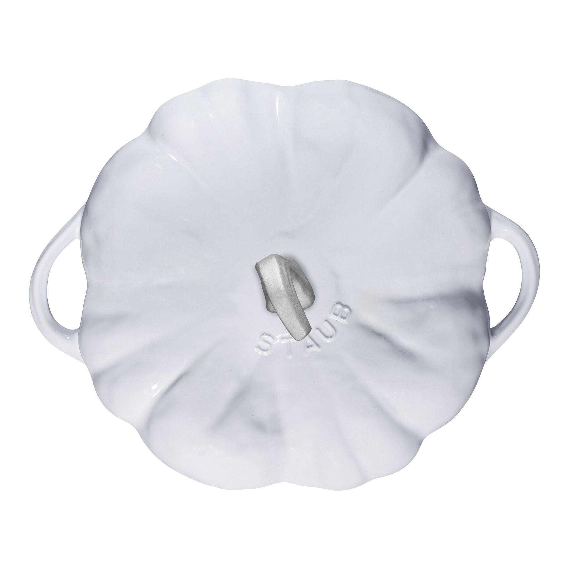 STAUB La Cocotte 3.25 L Cast Iron Pumpkin Cocotte, Pure-White-Cookware-DECOROLALA