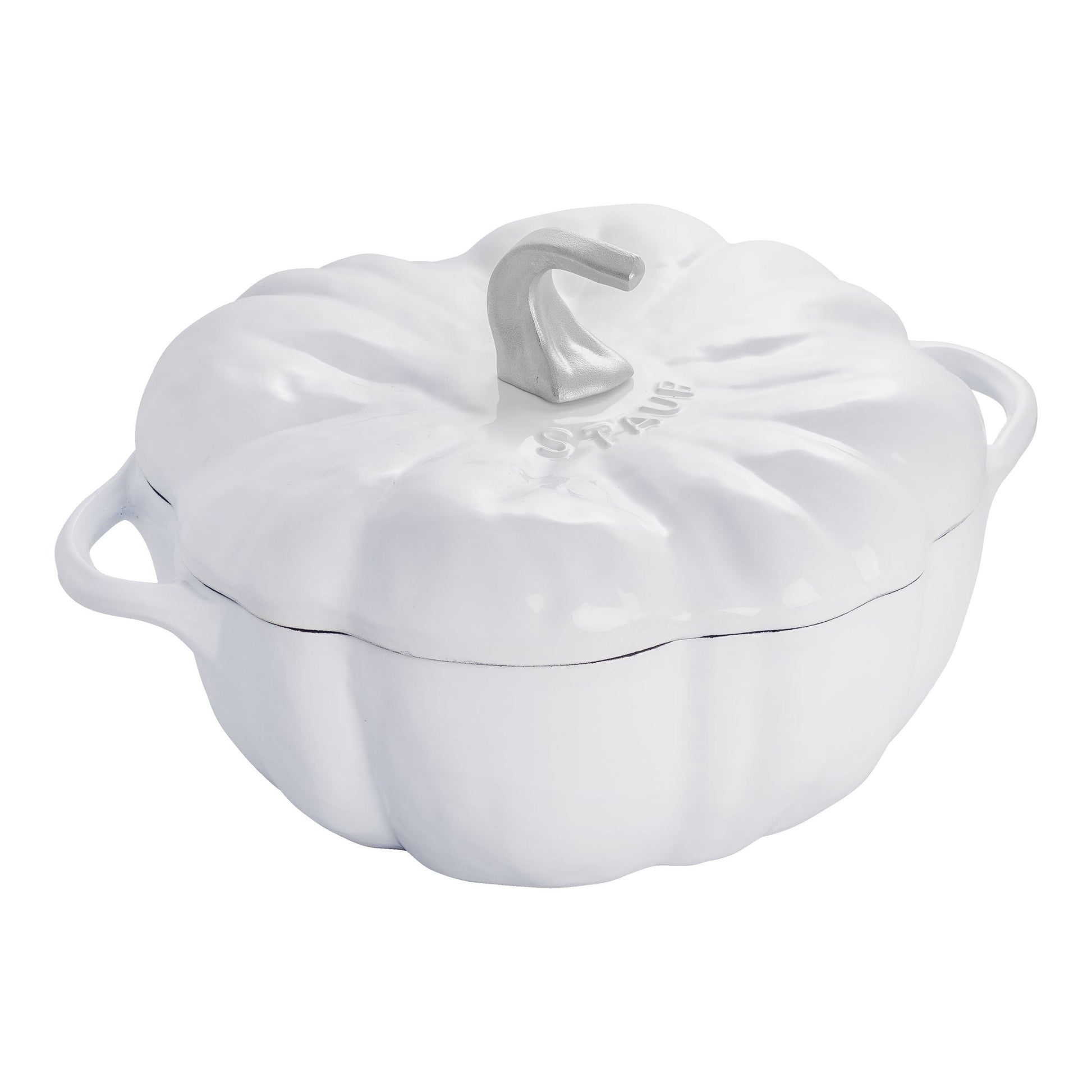 STAUB La Cocotte 3.25 L Cast Iron Pumpkin Cocotte, Pure-White-Cookware-DECOROLALA
