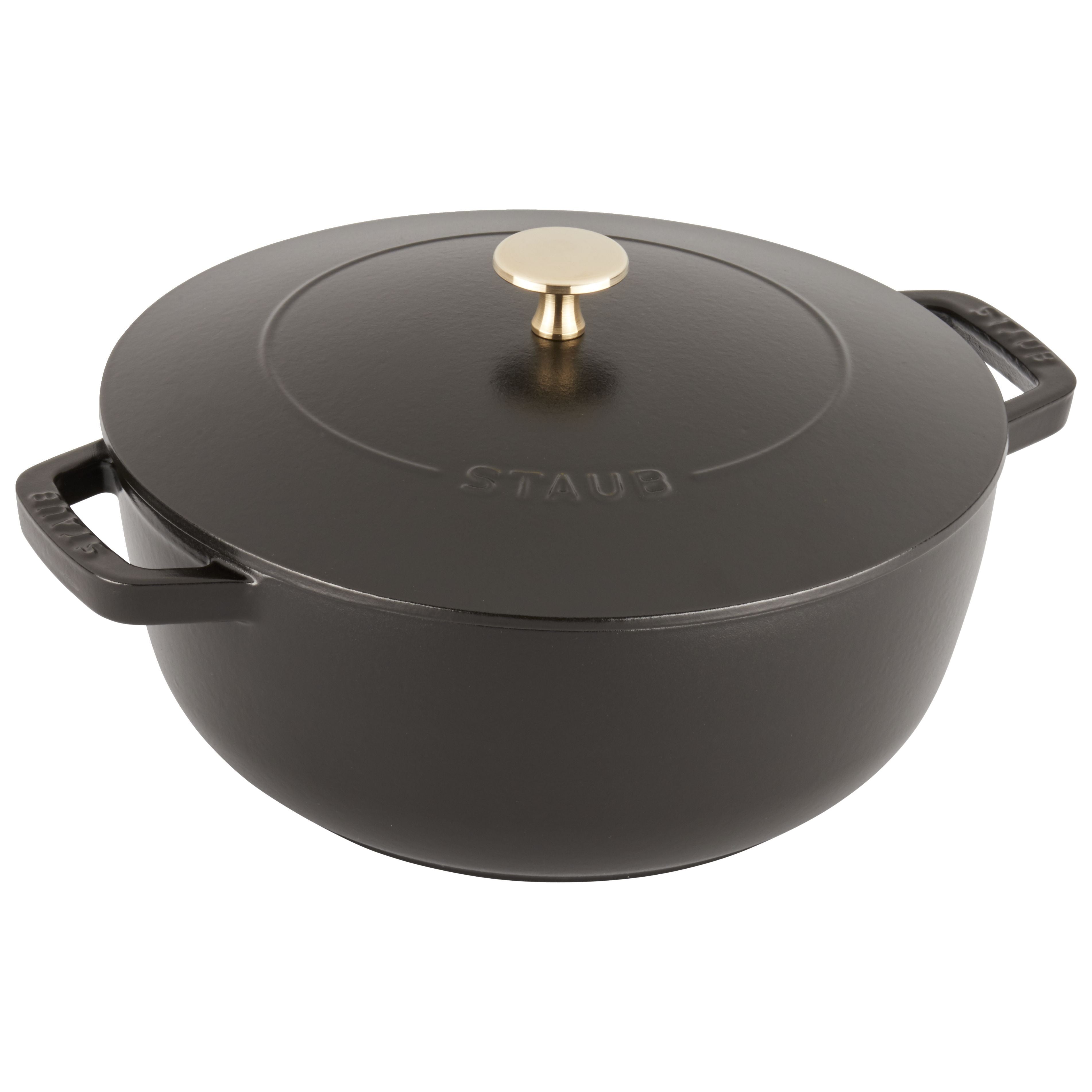 STAUB La Cocotte 3.6 L Cast Iron Round French Oven, Black-n/a-DECOROLALA