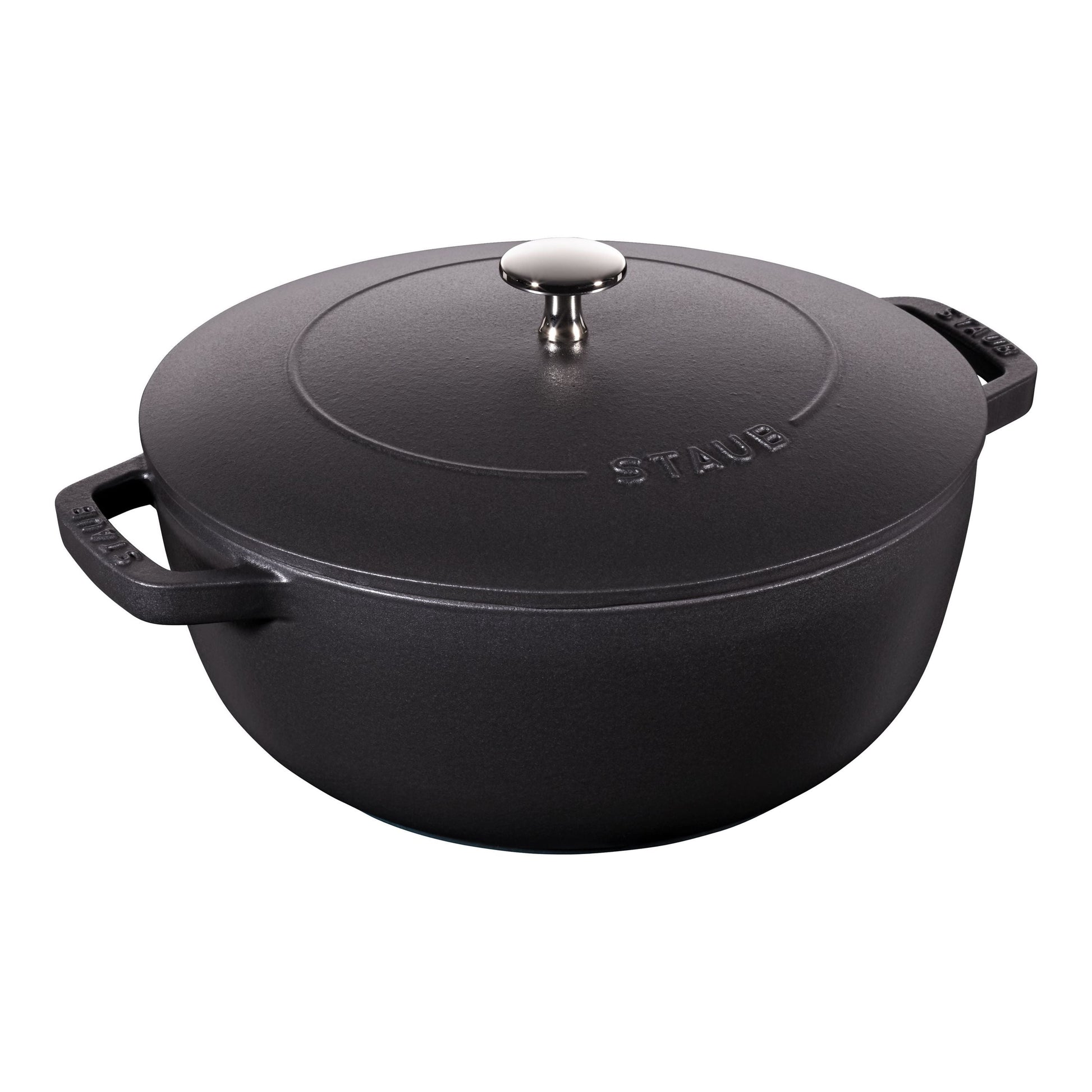 STAUB La Cocotte 3.6 L Cast Iron Round French Oven, Black-n/a-DECOROLALA