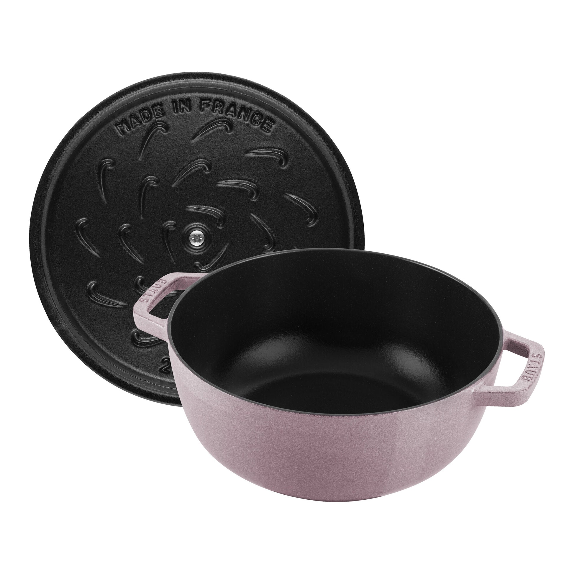 STAUB La Cocotte 3.6 L Cast Iron Round Winter Essential French Oven, Cherry Blossom (Visual Imperfections - B Stock)-n/a-DECOROLALA