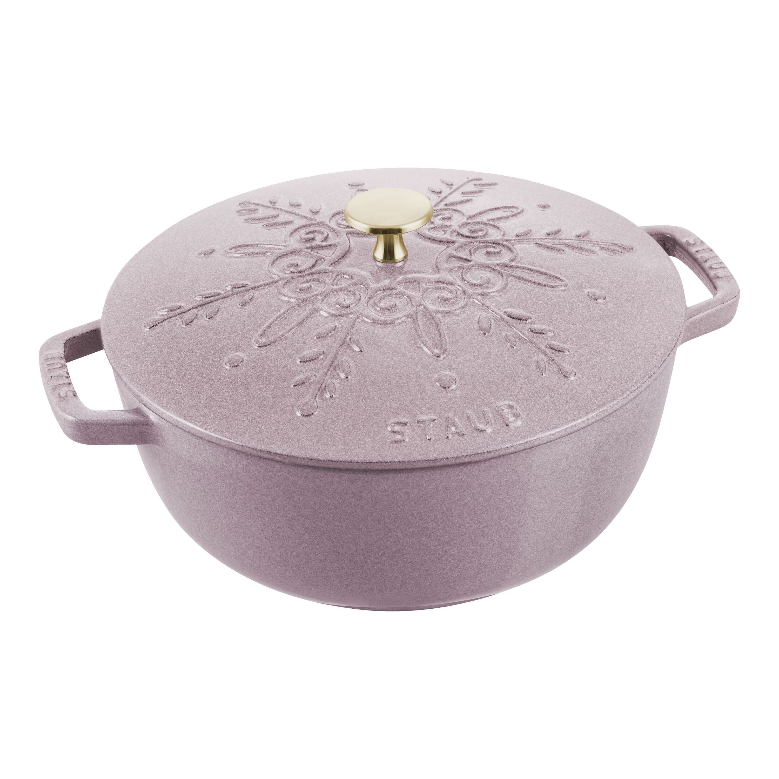 STAUB La Cocotte 3.6 L Cast Iron Round Winter Essential French Oven, Cherry Blossom (Visual Imperfections - B Stock)-n/a-DECOROLALA