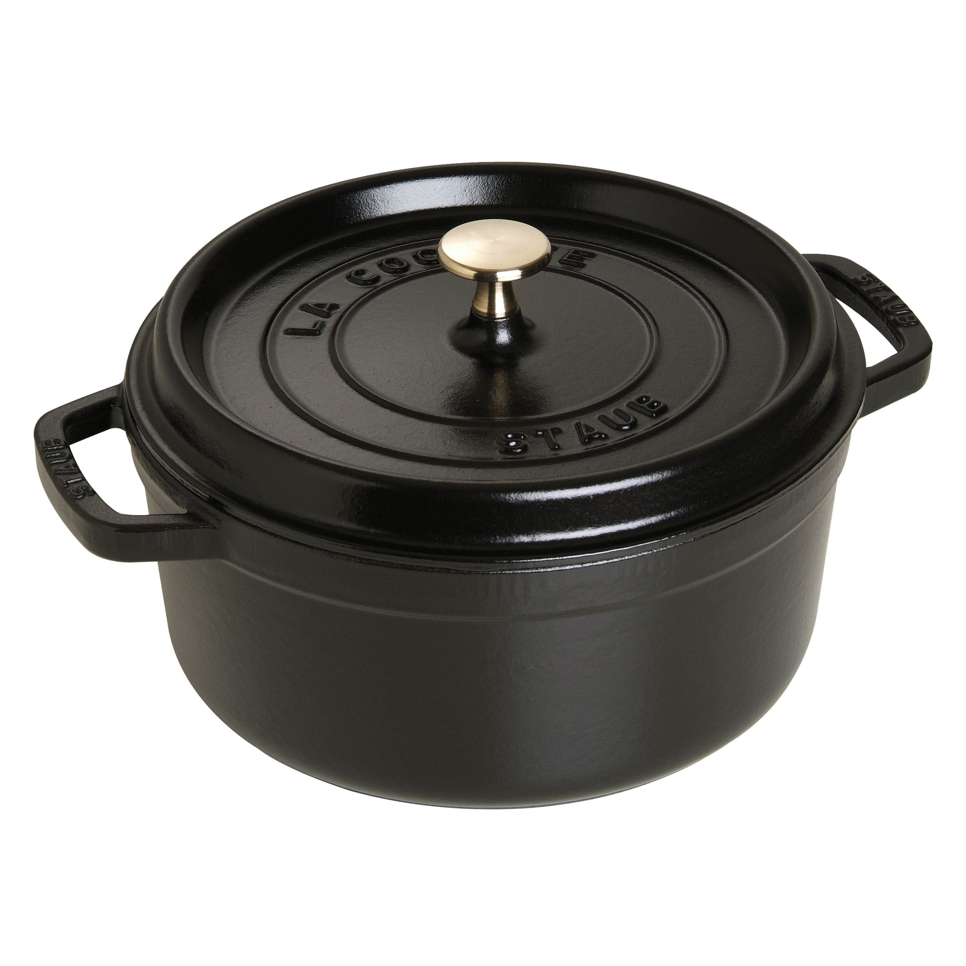 STAUB La Cocotte 3.7 L Cast Iron Round Cocotte, Black-Cookware-DECOROLALA
