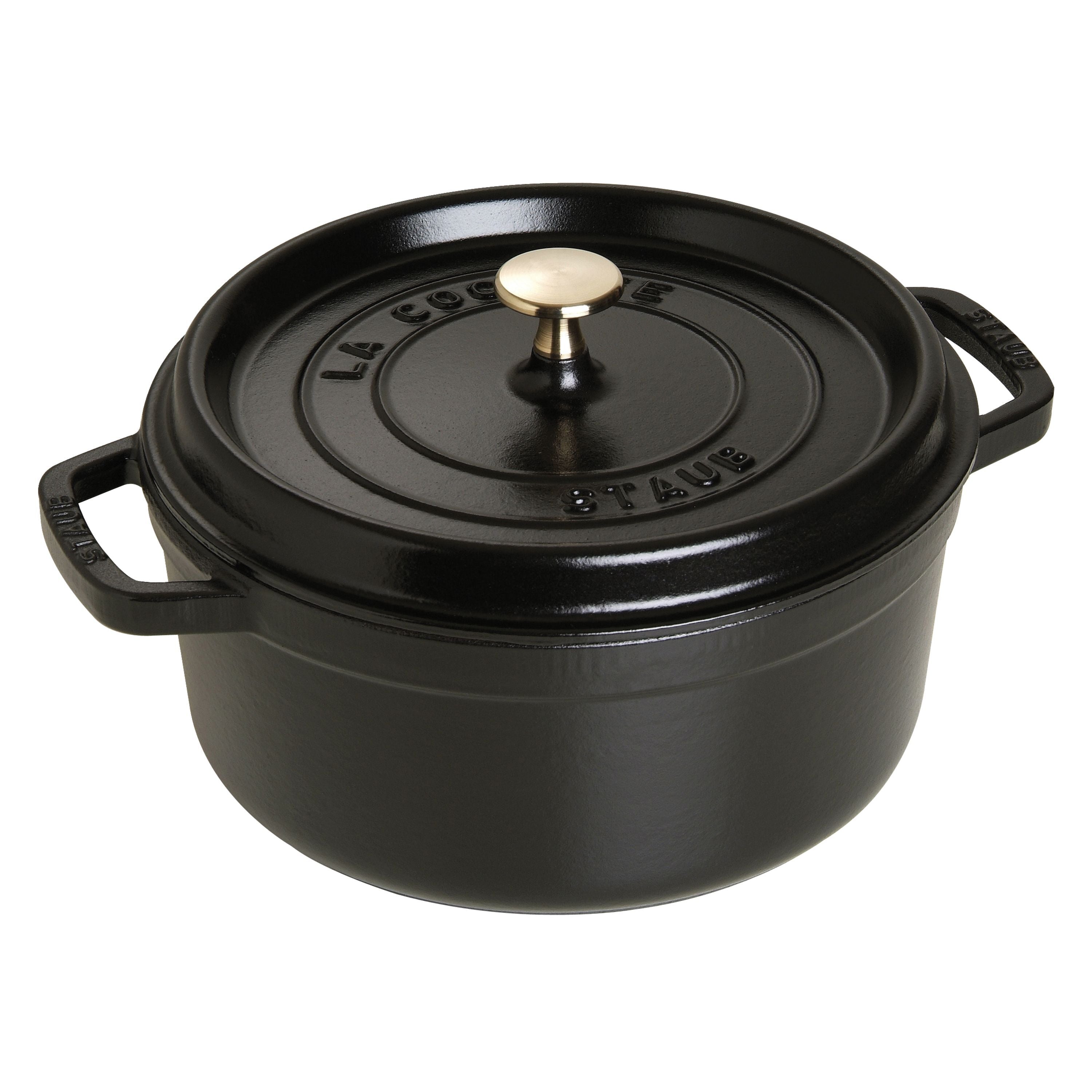 STAUB La Cocotte 3.7 L Cast Iron Round Cocotte, Black-Cookware-DECOROLALA