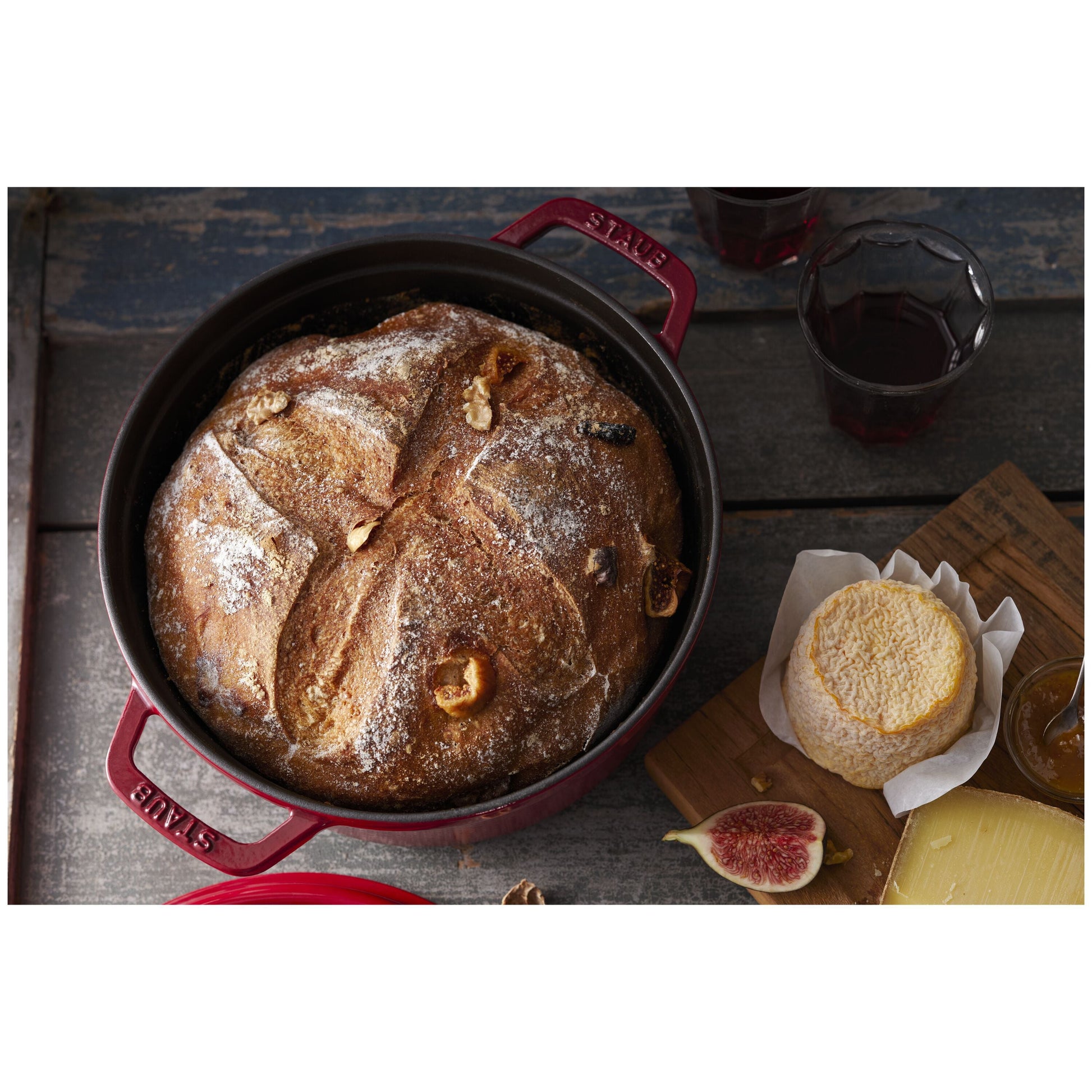 STAUB La Cocotte 3.7 L Cast Iron Round Cocotte, Cherry-Cookware-DECOROLALA