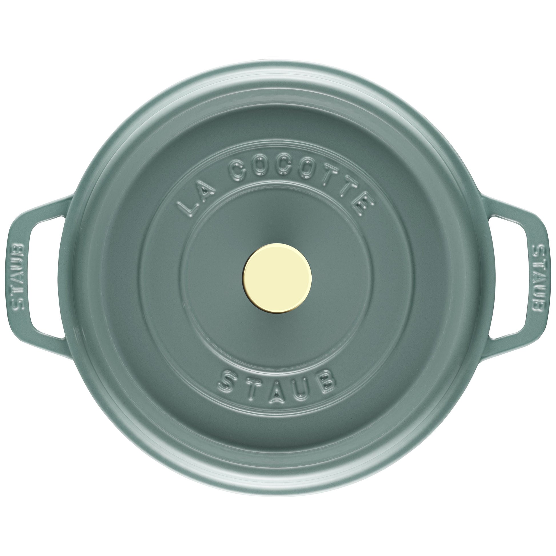 STAUB La Cocotte 3.7 L Cast Iron Round Cocotte, Eucalyptus-Cookware-DECOROLALA
