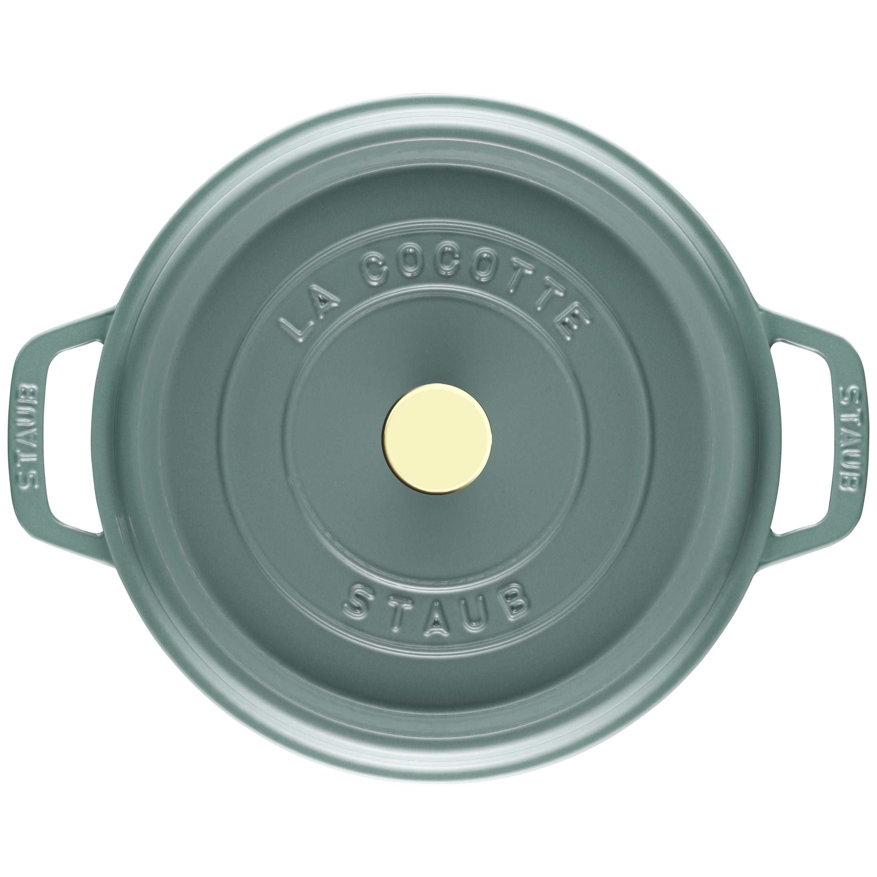 STAUB La Cocotte 3.7 L Cast Iron Round Cocotte, Eucalyptus-Cookware-DECOROLALA