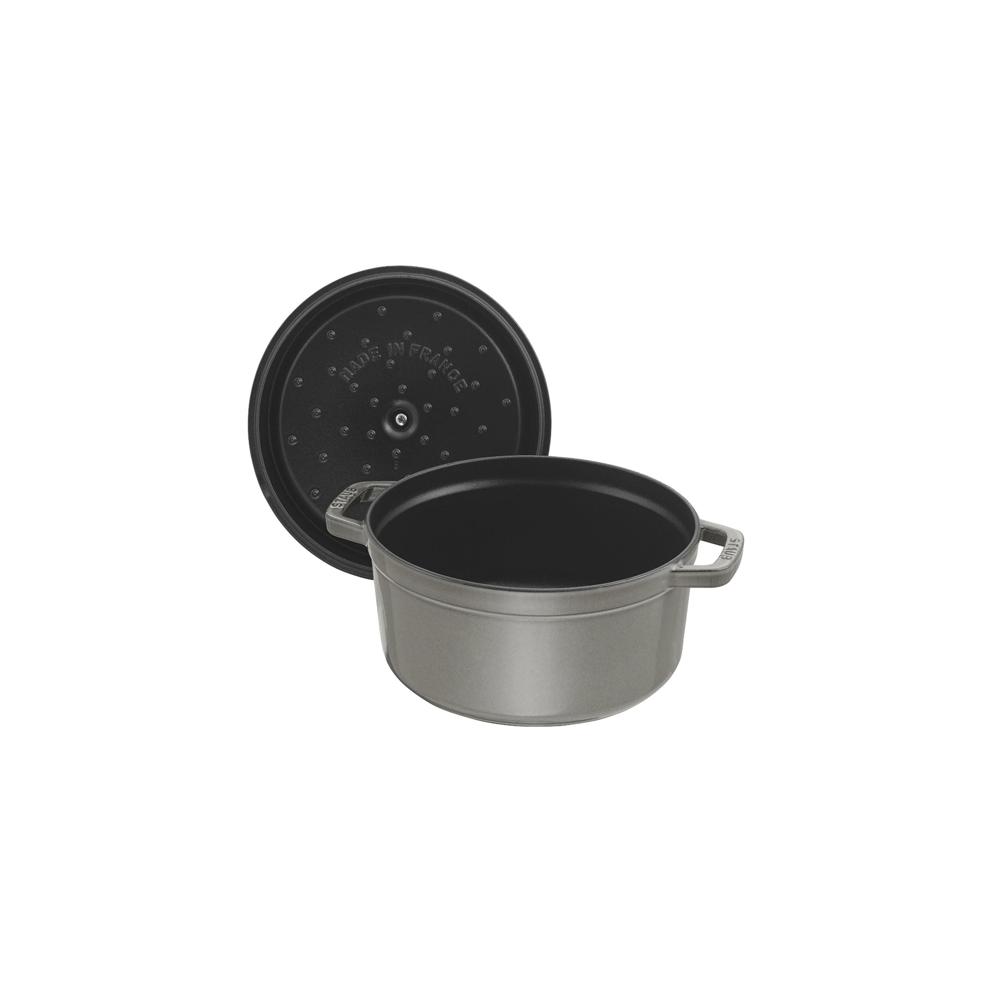 STAUB La Cocotte 3.7 L Cast Iron Round Cocotte, Graphite-Grey-Cookware-DECOROLALA