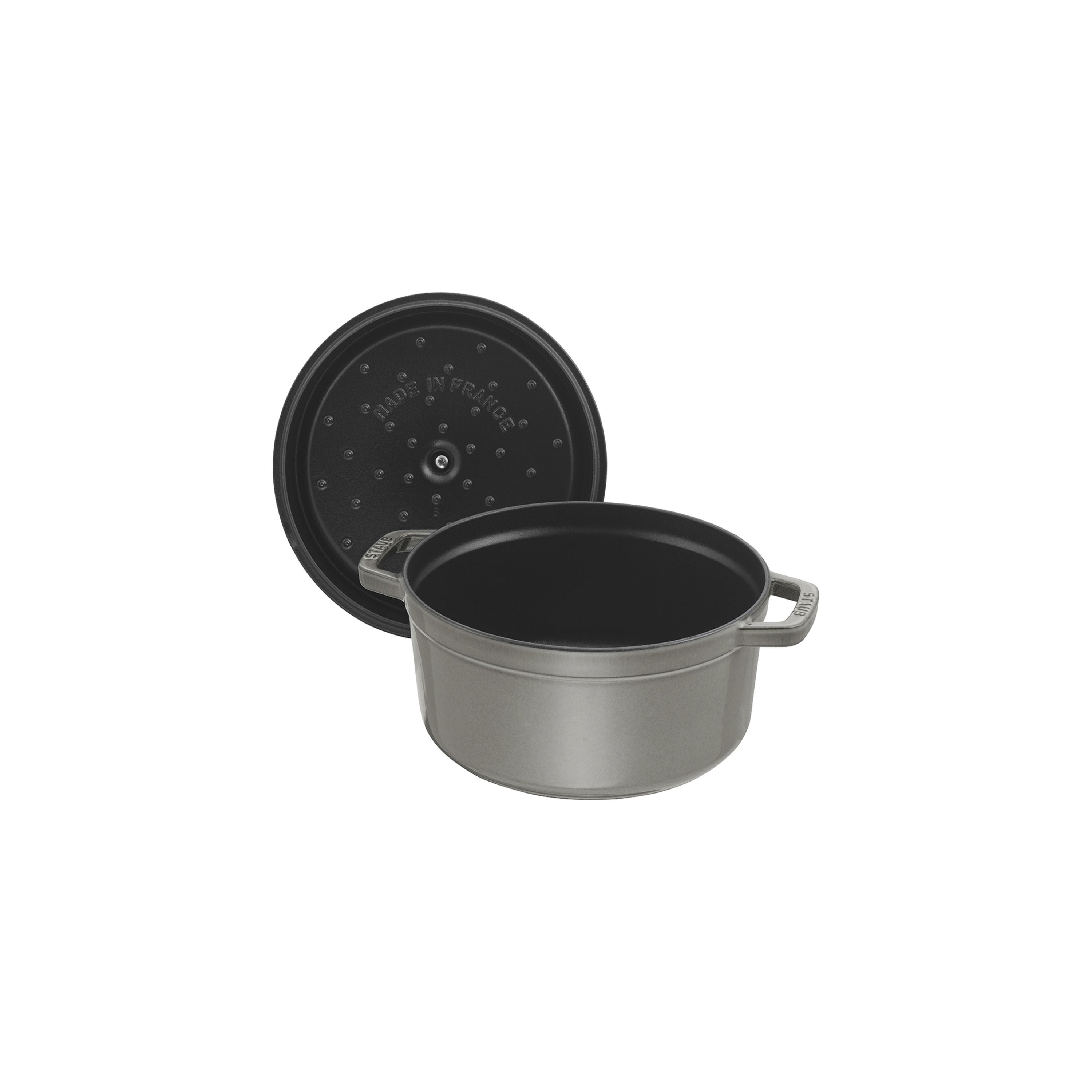 STAUB La Cocotte 3.7 L Cast Iron Round Cocotte, Graphite-Grey-Cookware-DECOROLALA