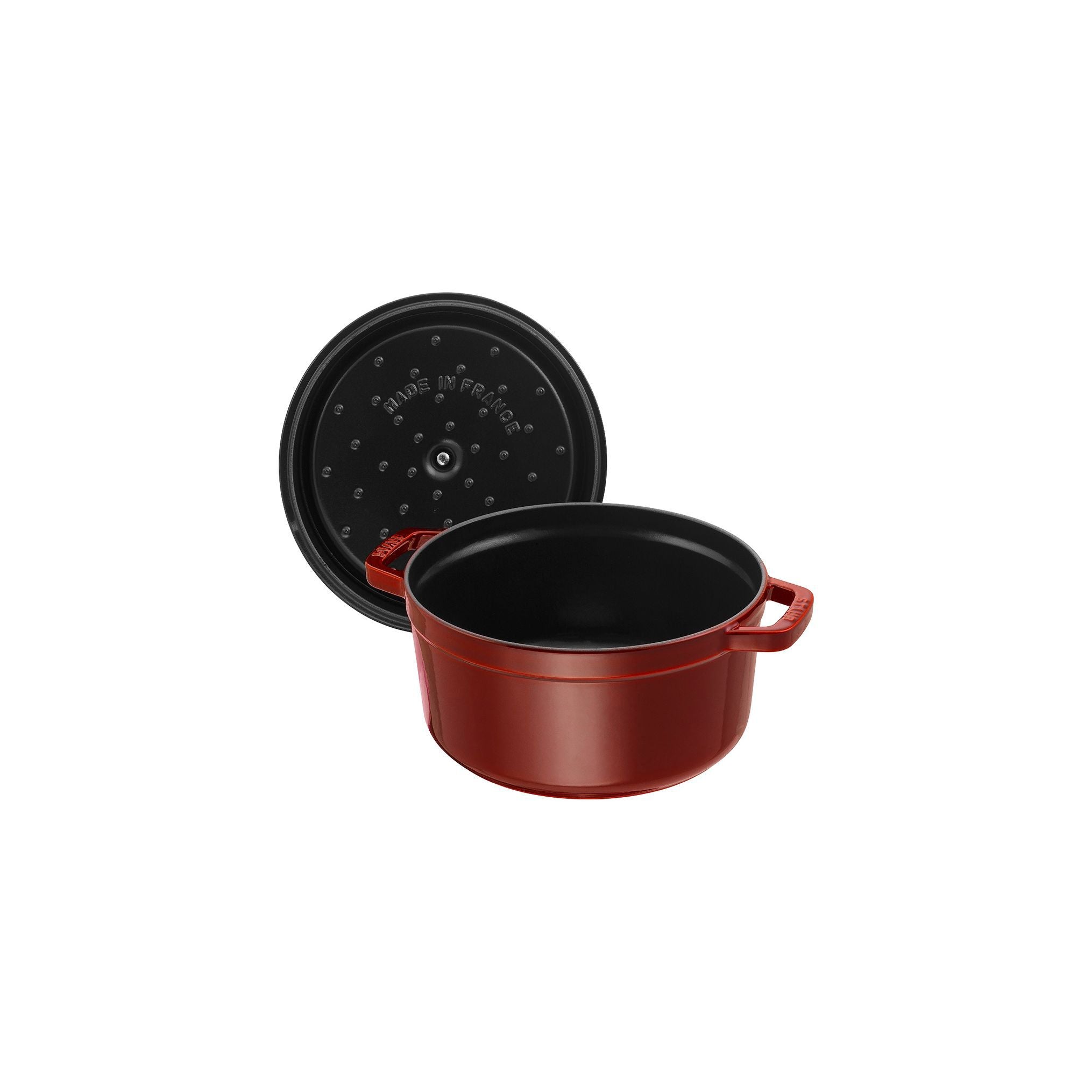 STAUB La Cocotte 3.7 L Cast Iron Round Cocotte, Grenadine-Red-Cookware-DECOROLALA