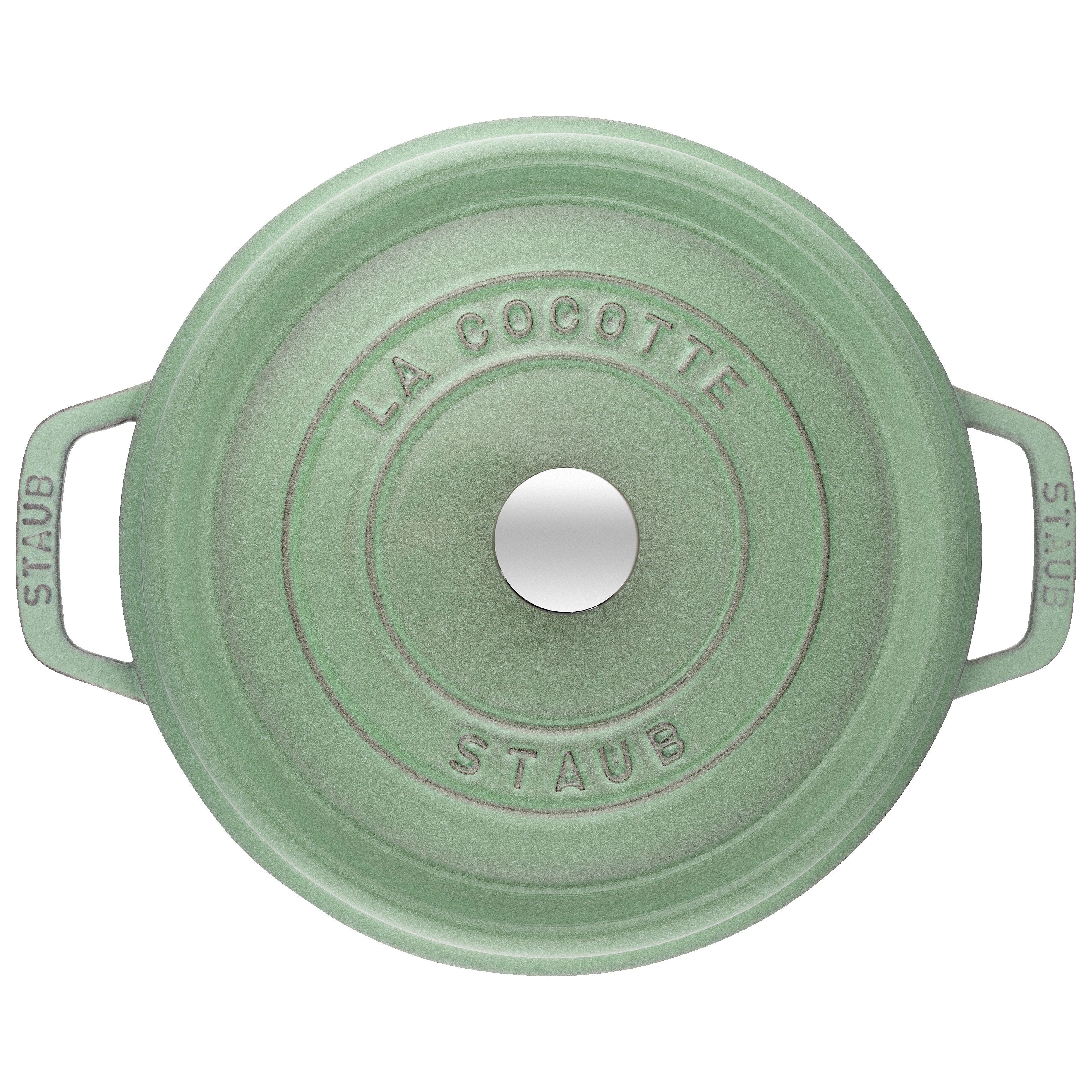 STAUB La Cocotte 3.7 L Cast Iron Round Cocotte, Sage-Cookware-DECOROLALA