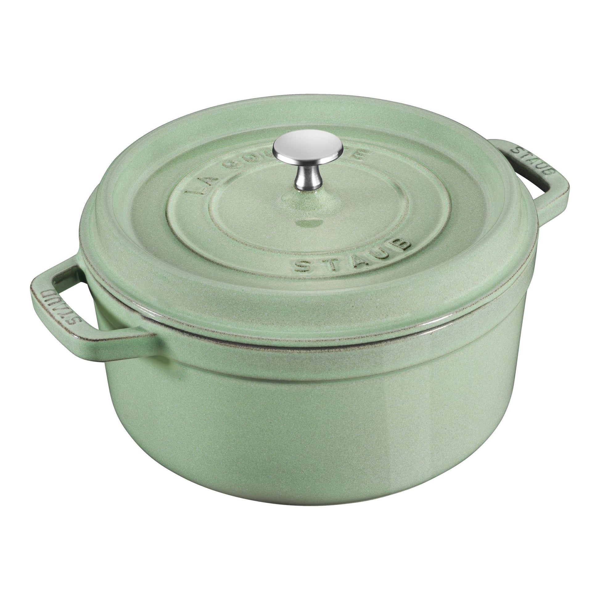 STAUB La Cocotte 3.7 L Cast Iron Round Cocotte, Sage-Cookware-DECOROLALA