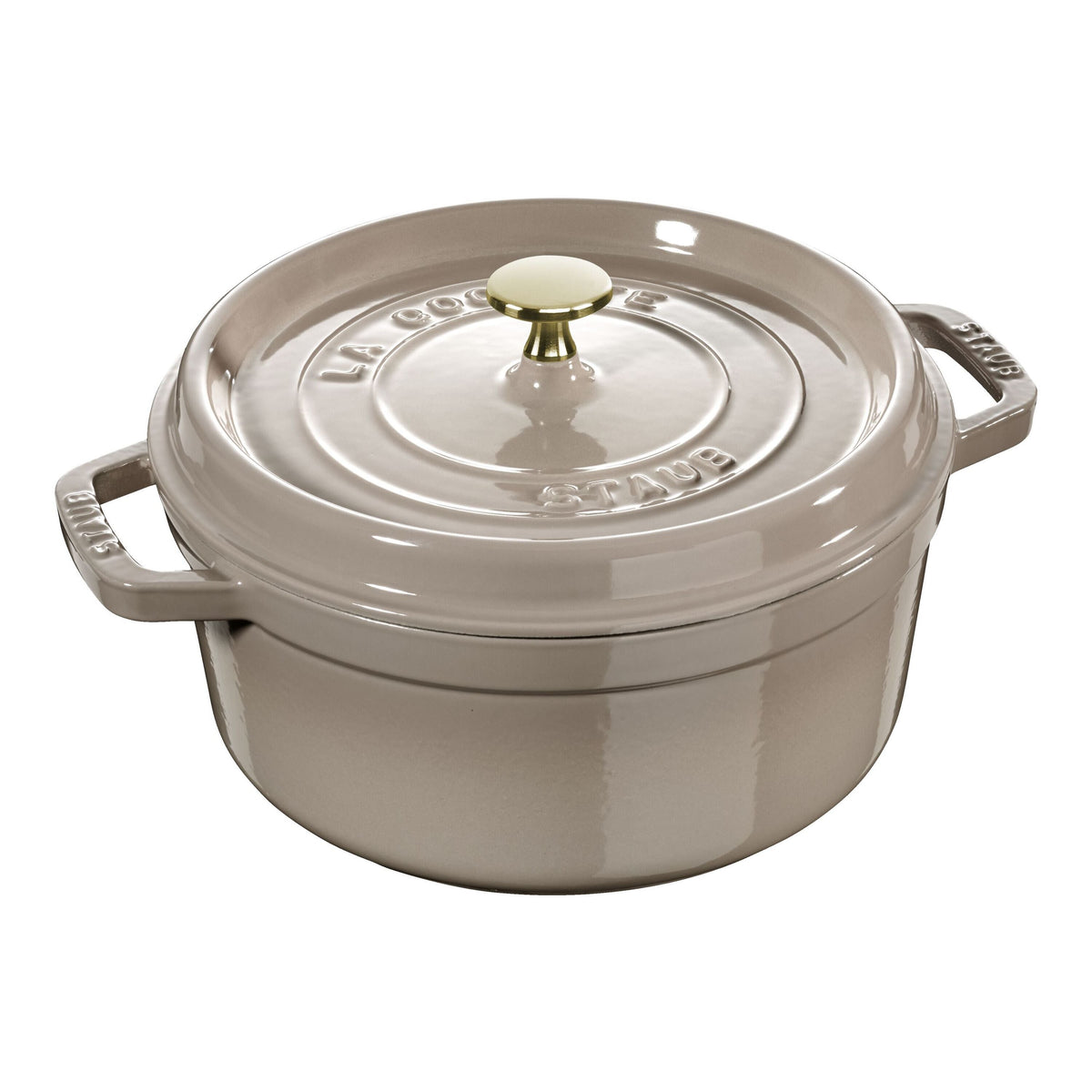 STAUB La Cocotte 3.7 L Cast Iron Round Cocotte, Sesame-n/a-DECOROLALA