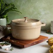 STAUB La Cocotte 3.7 L Cast Iron Round Cocotte, Sesame-n/a-DECOROLALA