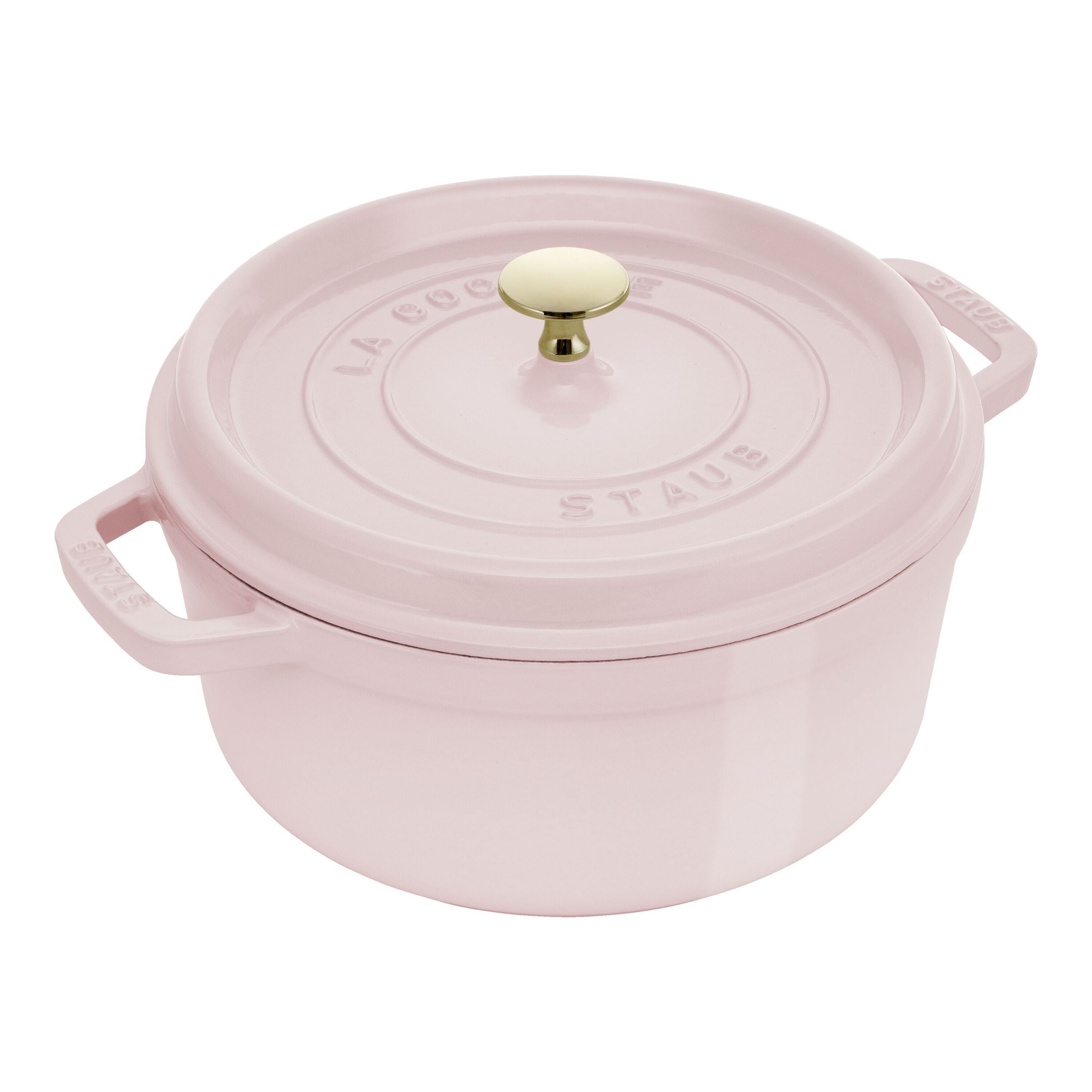 STAUB La Cocotte 3.7 L Cast Iron Round Cocotte, Sorbet Rose-Cookware-DECOROLALA