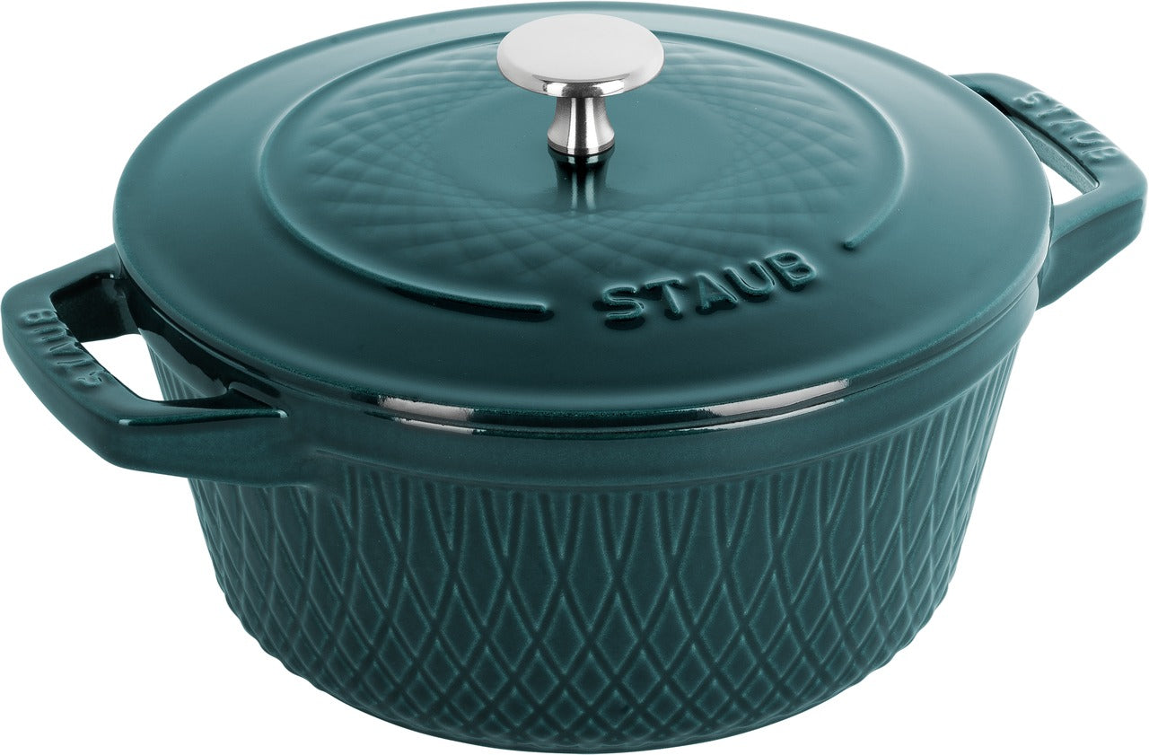 STAUB La Cocotte 4 L Cast Iron Round Cocotte Twister, La-Mer-Cookware-DECOROLALA