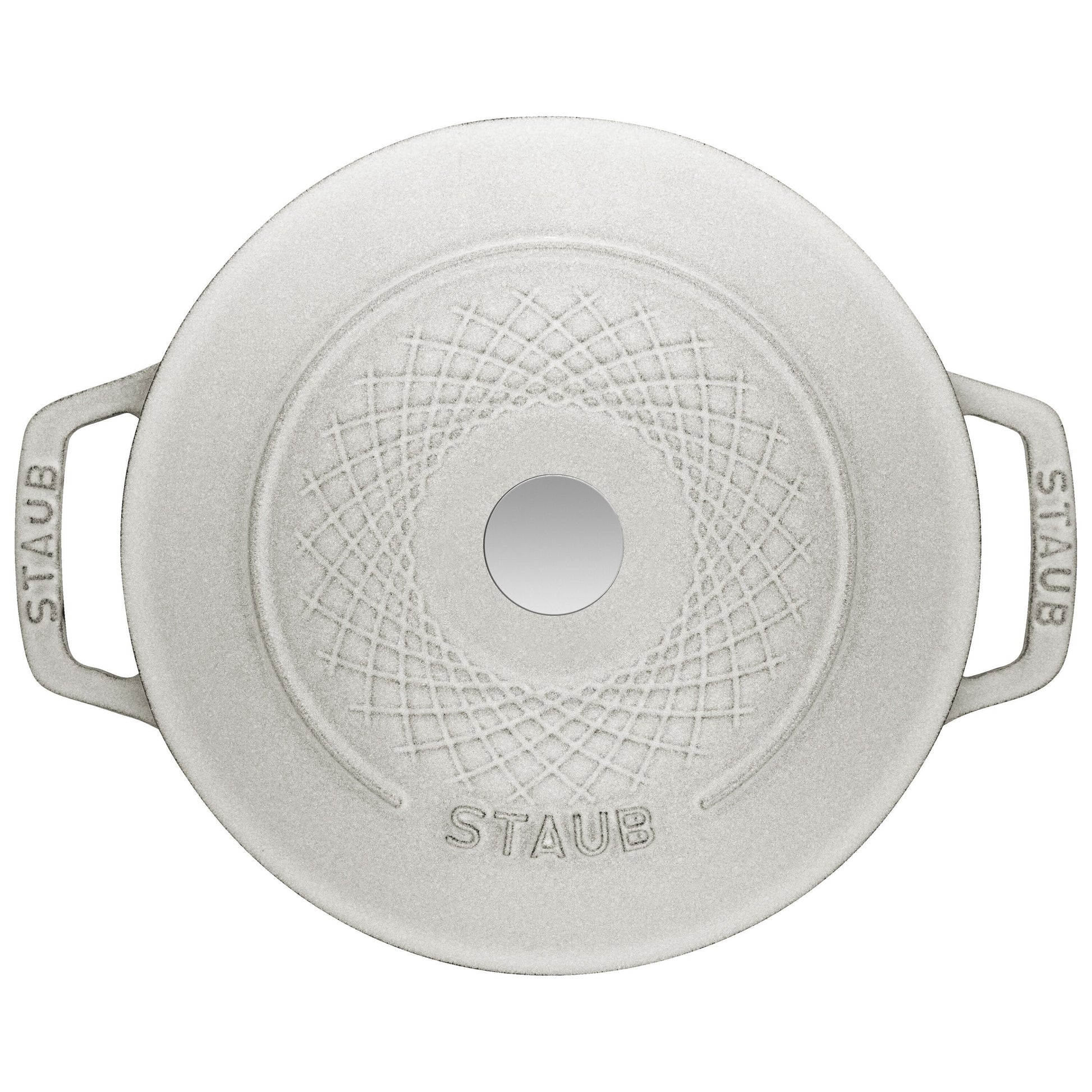 STAUB La Cocotte 4 L Cast Iron Round Twister Cocotte, White Truffle-Cookware-DECOROLALA