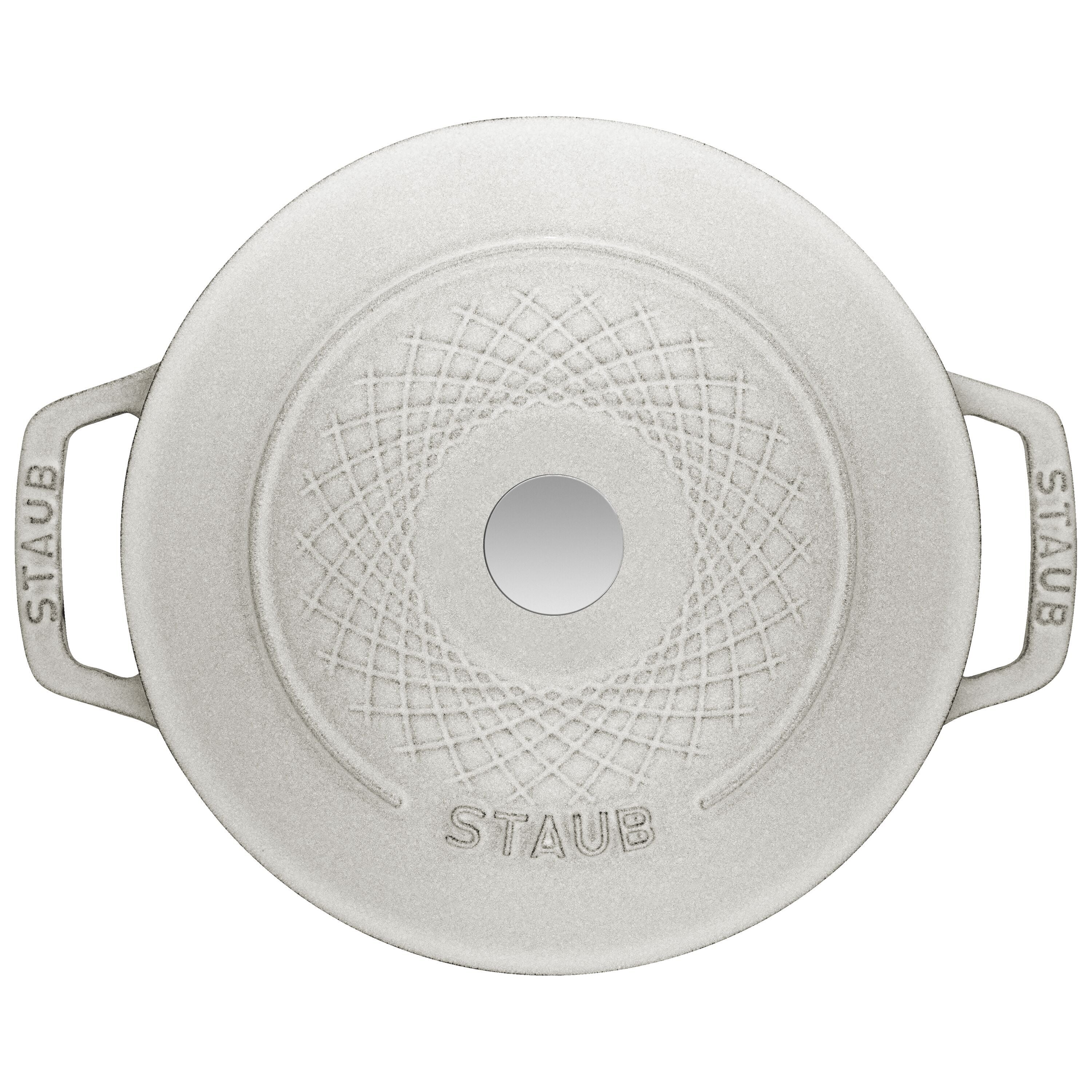 STAUB La Cocotte 4 L Cast Iron Round Twister Cocotte, White Truffle-Cookware-DECOROLALA