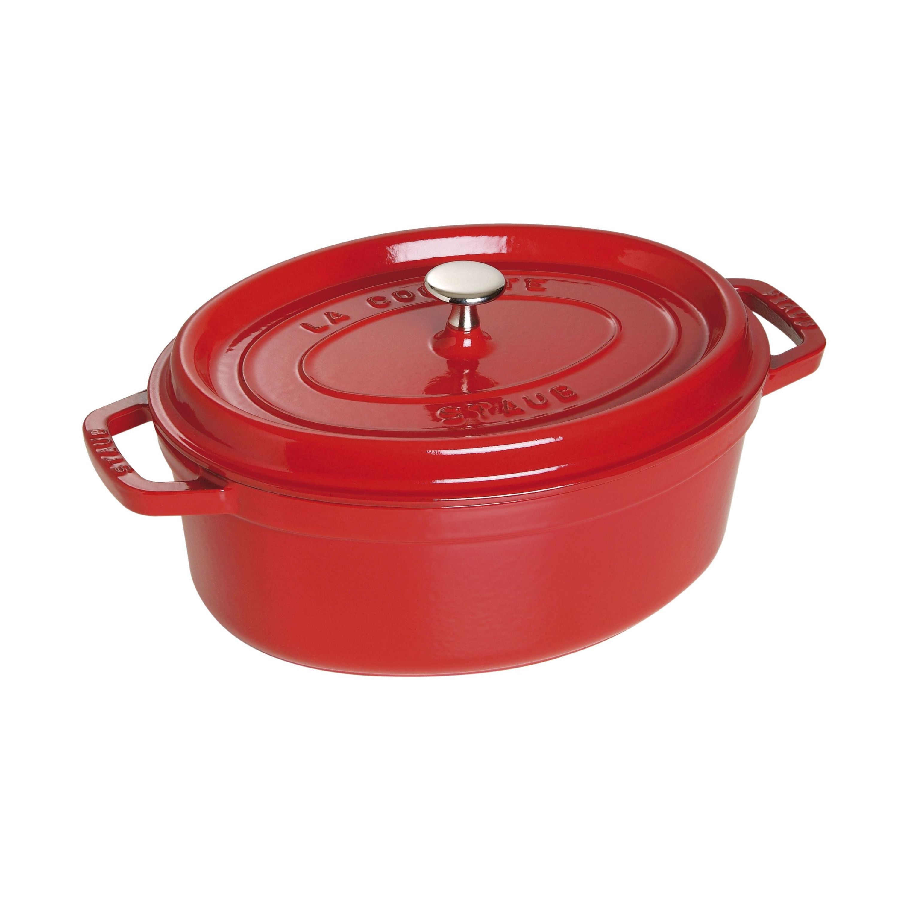 STAUB La Cocotte 4.25 L Cast Iron Oval Cocotte, Cherry-Cookware-DECOROLALA
