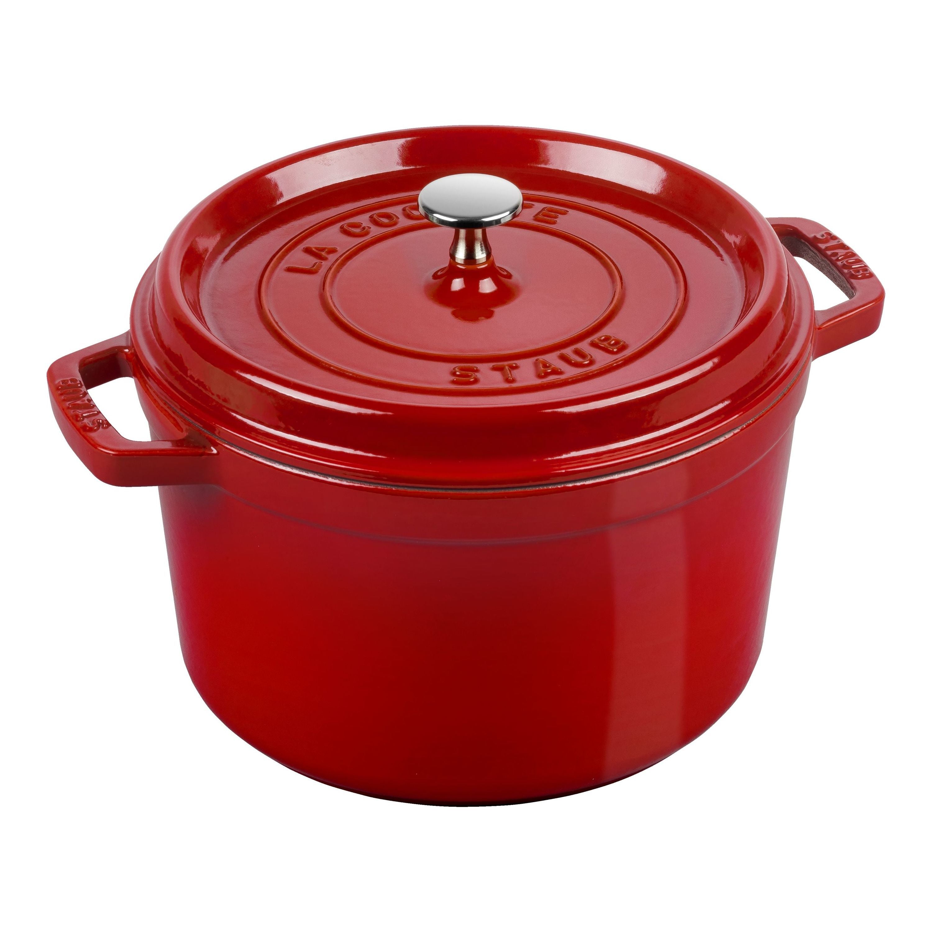 STAUB La Cocotte 4.75 L Cast Iron Round Tall Cocotte, Cherry-Cookware-DECOROLALA