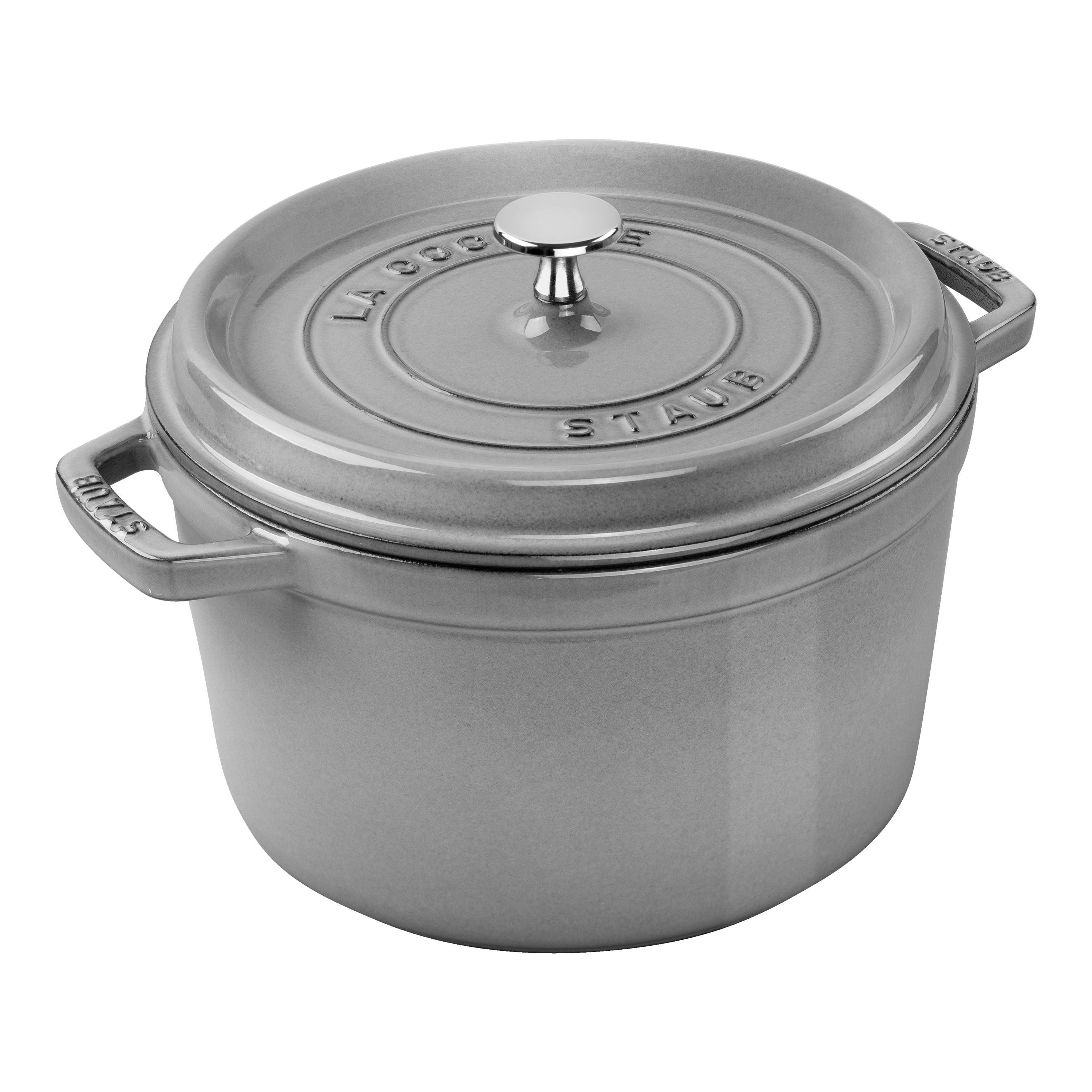 STAUB La Cocotte 4.75 L Cast Iron Round Tall Cocotte, Graphite-Grey-Cookware-DECOROLALA